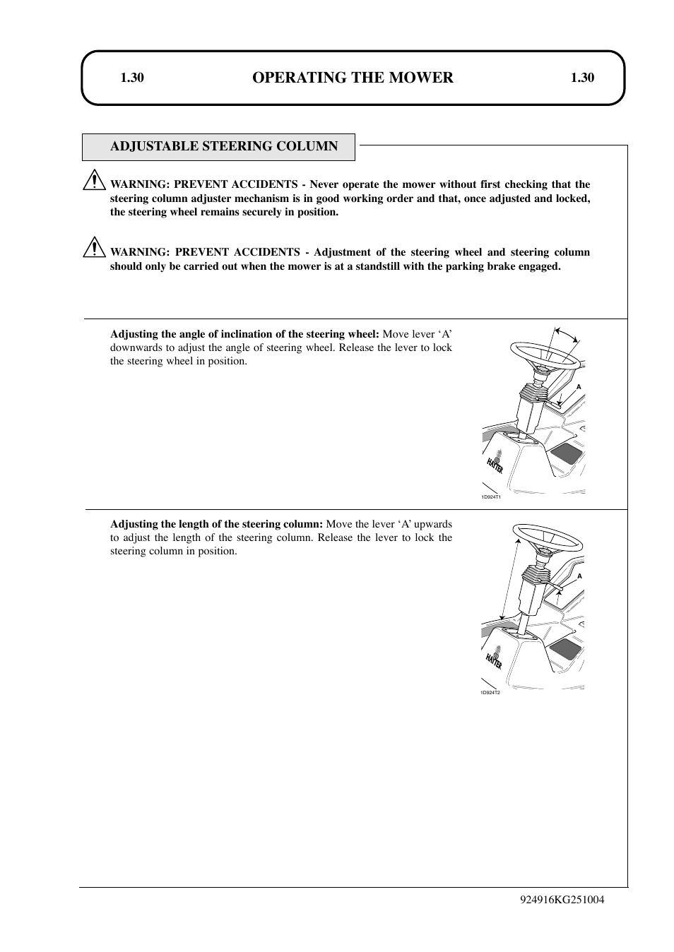 Operating the mower | Hayter Mowers LT324 User Manual | Page 30 / 80