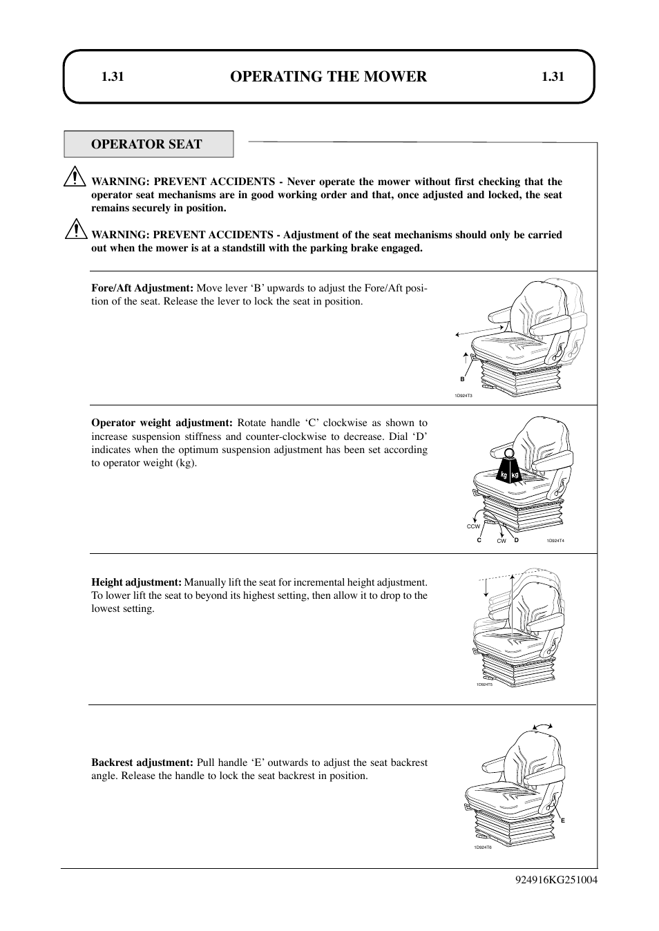 Operating the mower | Hayter Mowers LT324 User Manual | Page 31 / 80