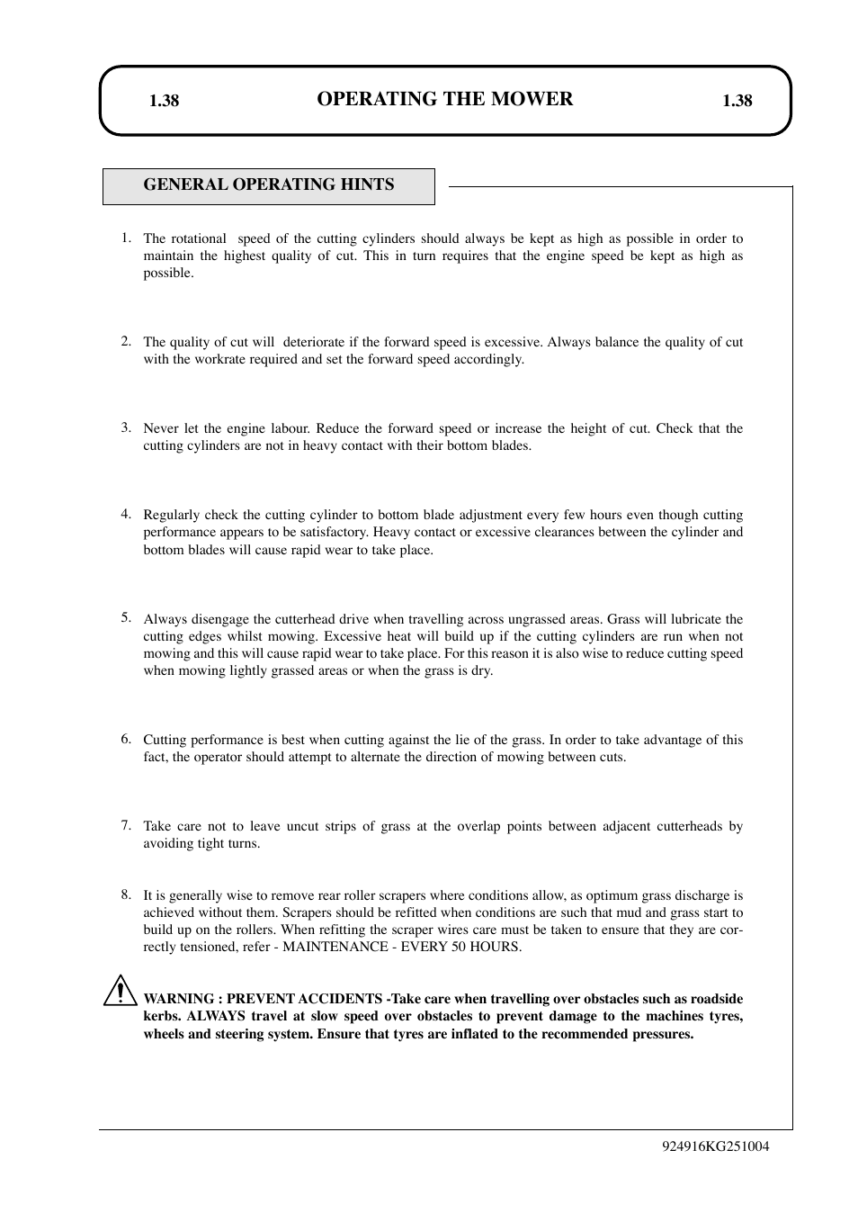 Operating the mower | Hayter Mowers LT324 User Manual | Page 38 / 80