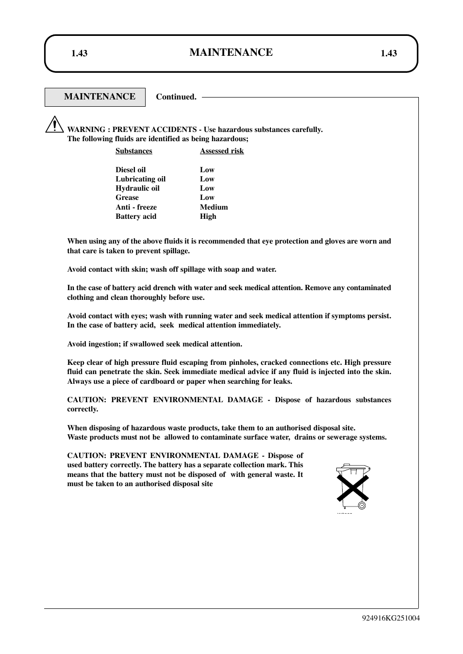 Maintenance | Hayter Mowers LT324 User Manual | Page 43 / 80