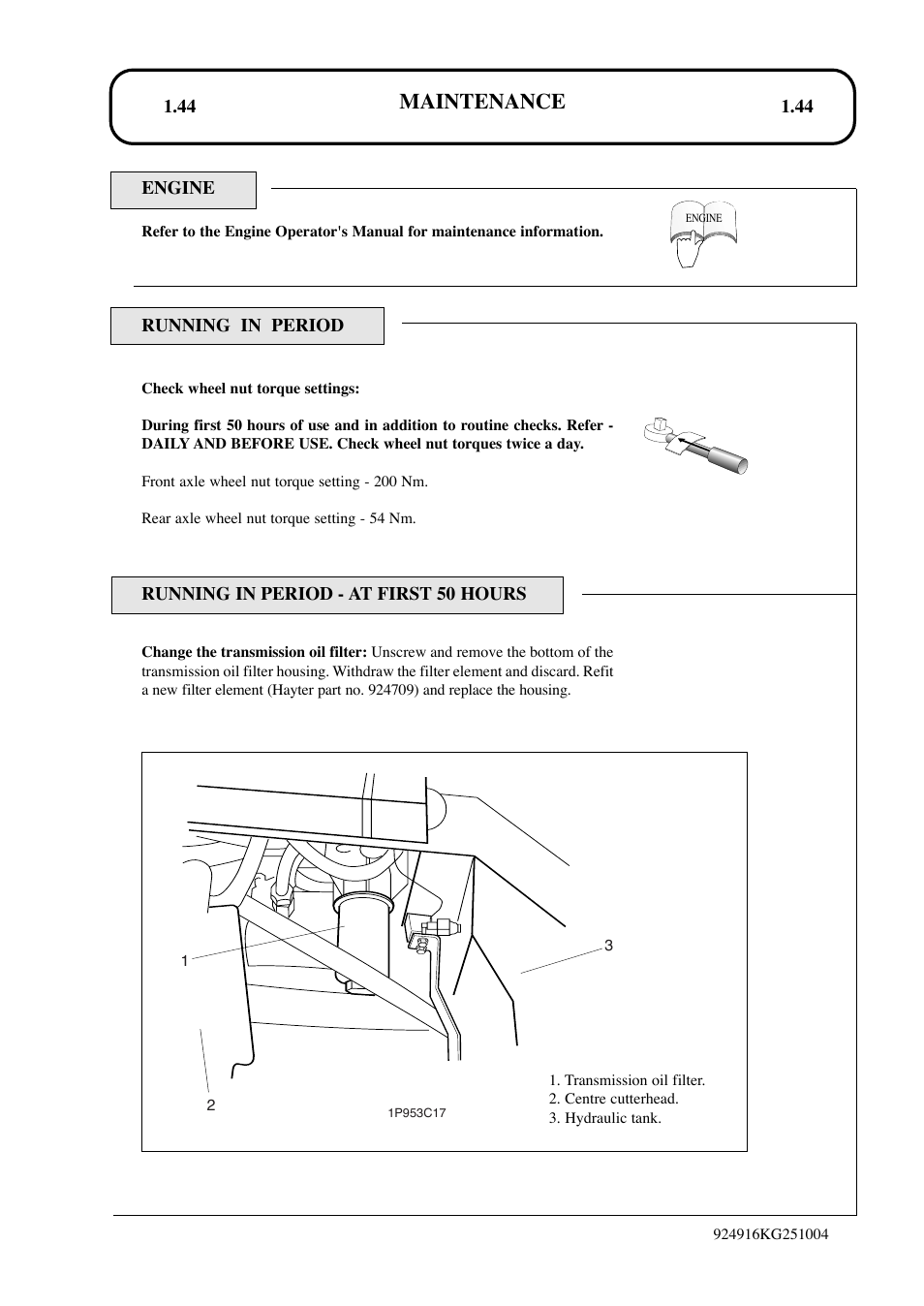 Maintenance | Hayter Mowers LT324 User Manual | Page 44 / 80