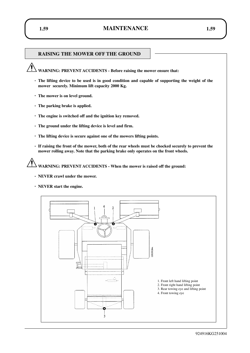 Maintenance | Hayter Mowers LT324 User Manual | Page 59 / 80