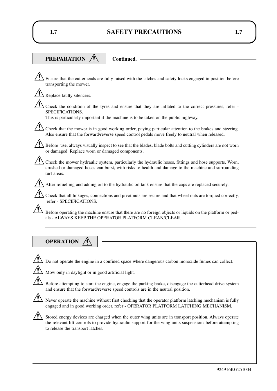 Safety precautions | Hayter Mowers LT324 User Manual | Page 7 / 80