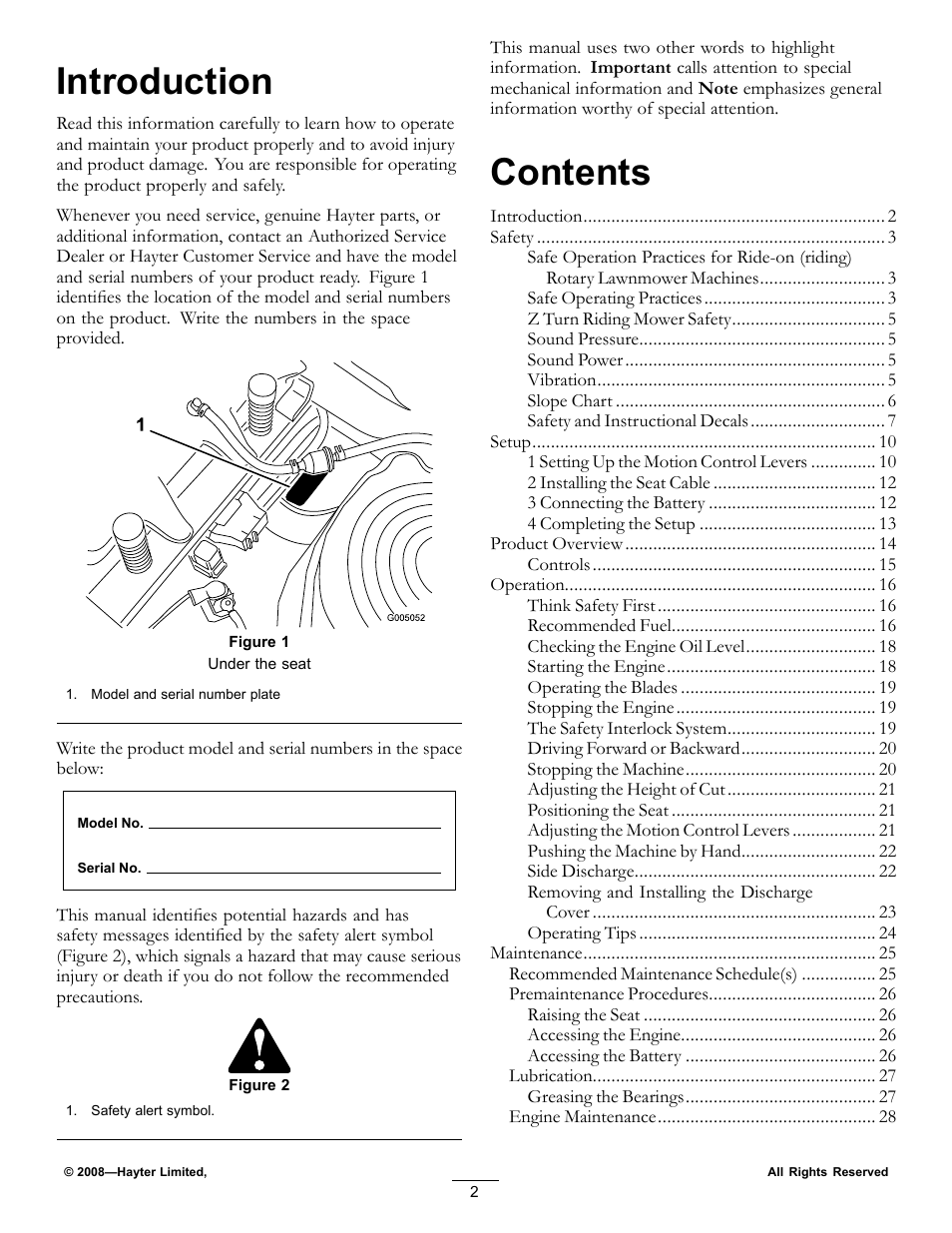 Hayter Mowers RZT420H User Manual | Page 2 / 52