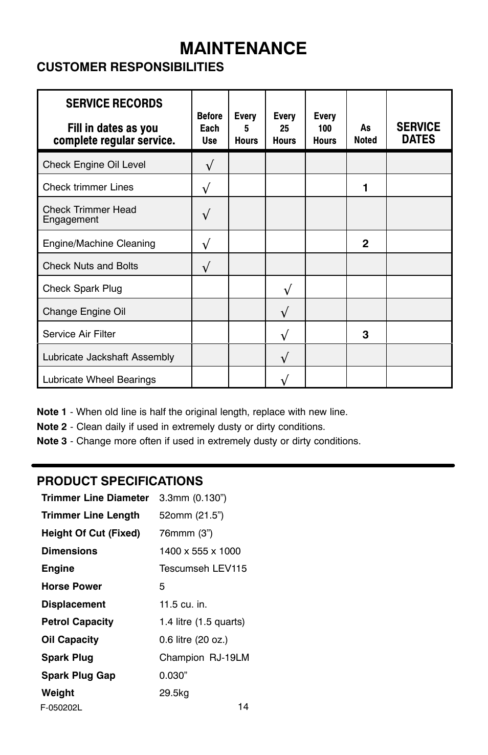 Maintenance | Hayter Mowers 407C User Manual | Page 14 / 28