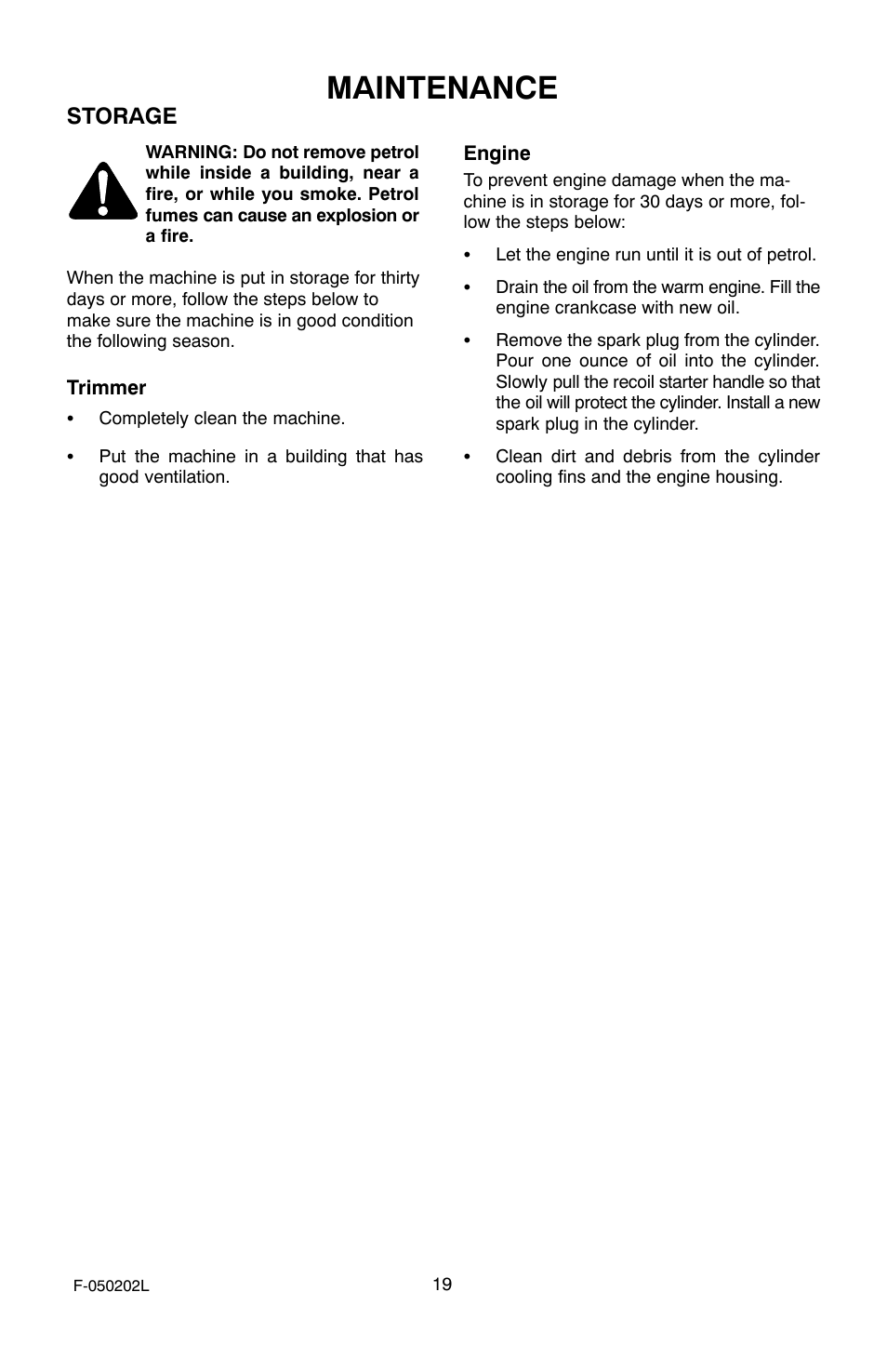 Maintenance, Storage | Hayter Mowers 407C User Manual | Page 19 / 28