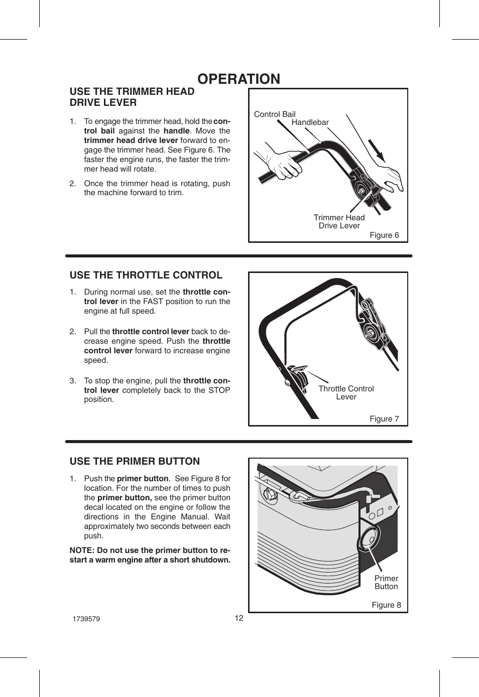 Operation | Hayter Mowers Powertrim 407F User Manual | Page 12 / 30