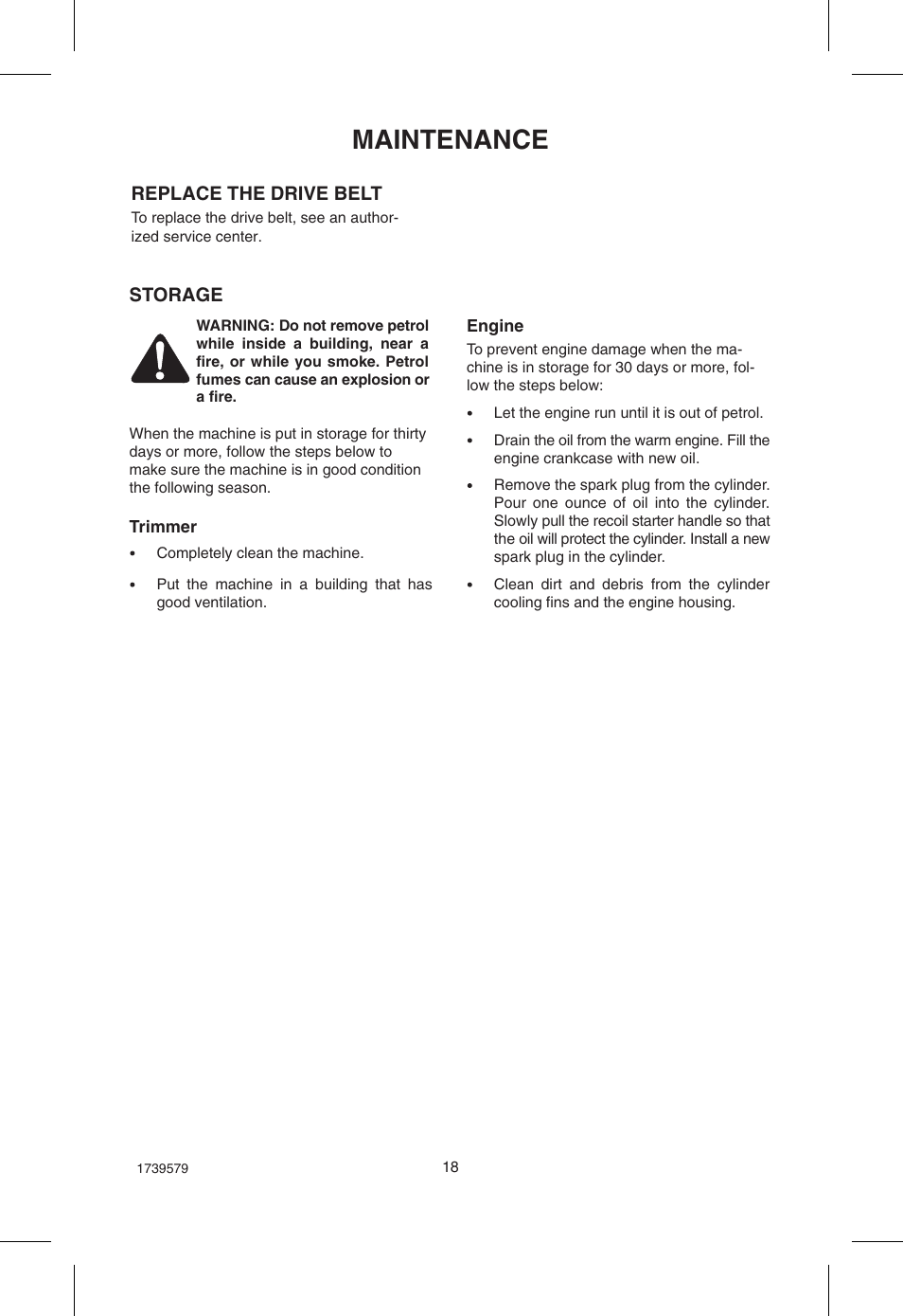 Maintenance | Hayter Mowers Powertrim 407F User Manual | Page 18 / 30