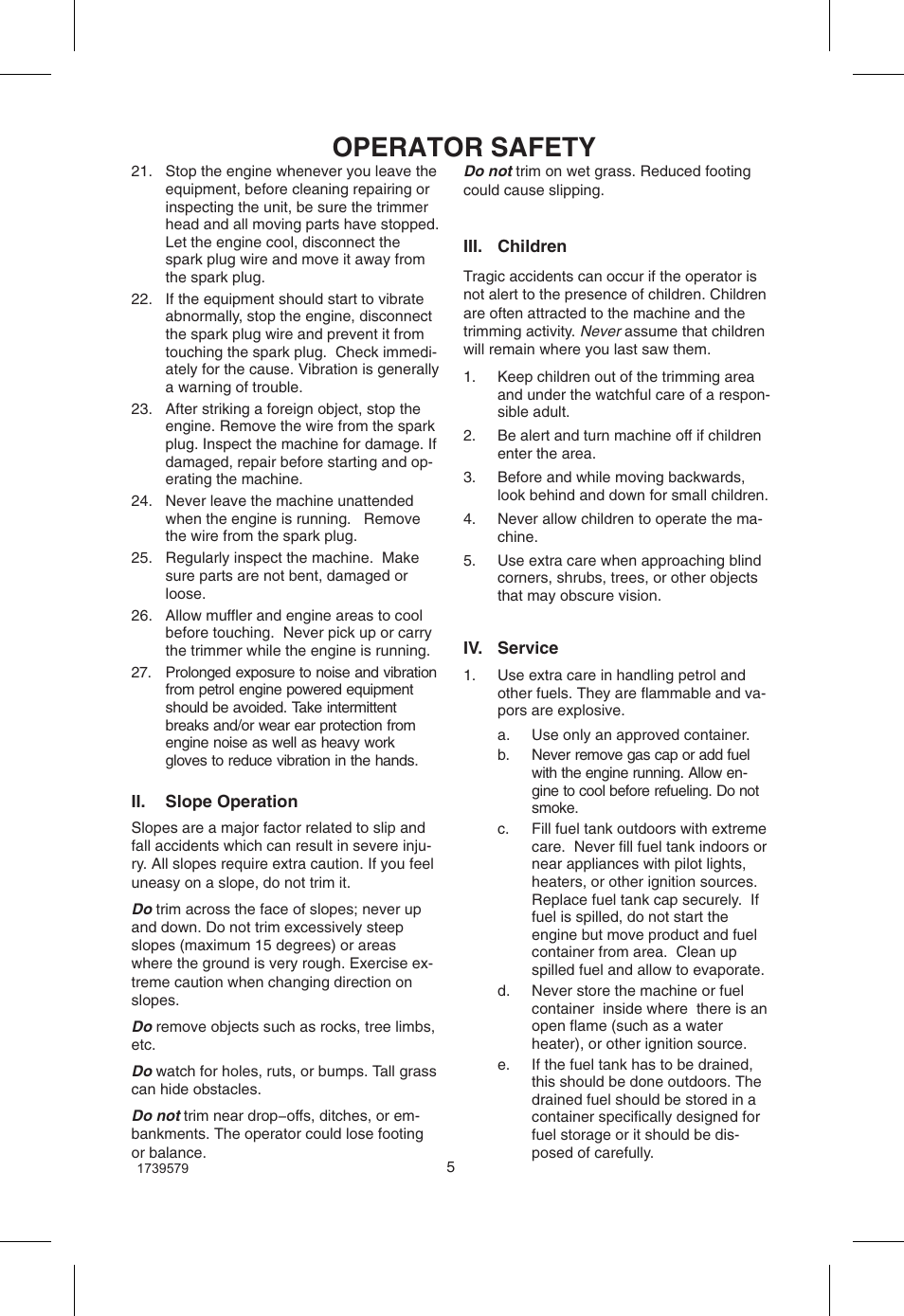 Operator safety | Hayter Mowers Powertrim 407F User Manual | Page 5 / 30