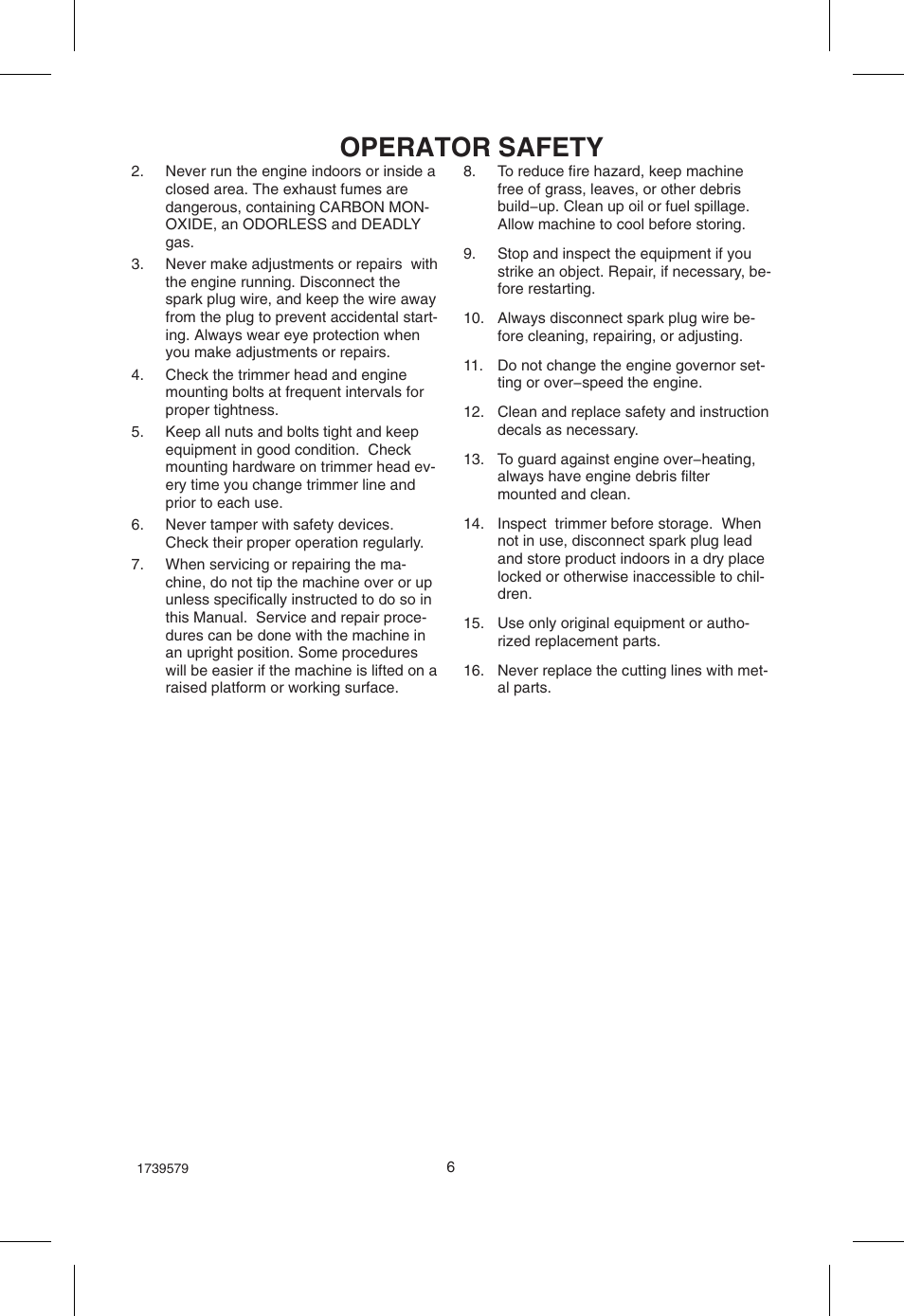 Operator safety | Hayter Mowers Powertrim 407F User Manual | Page 6 / 30