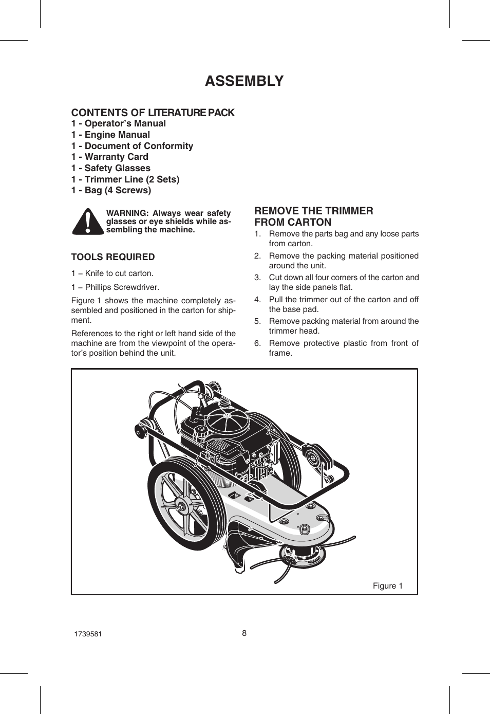 Assembly | Hayter Mowers Powertrim 407F User Manual | Page 8 / 30