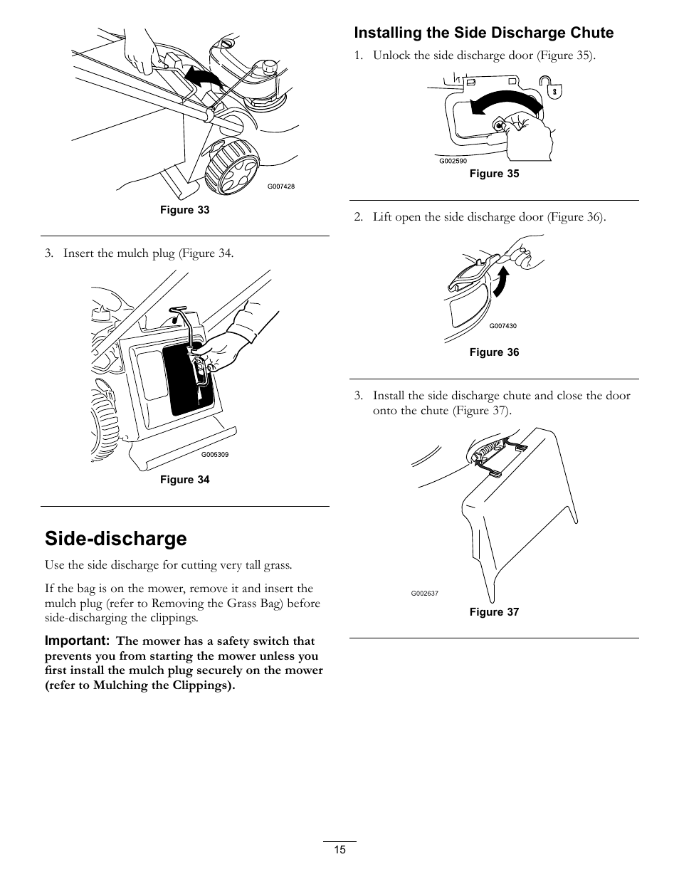 Side-discharge | Hayter Mowers R53S User Manual | Page 15 / 28