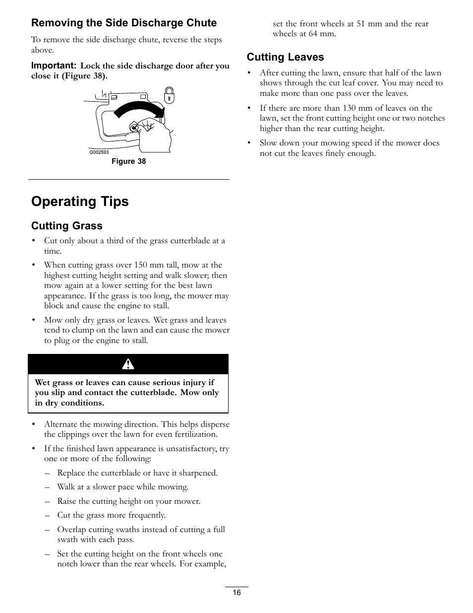 Operating tips | Hayter Mowers R53S User Manual | Page 16 / 28