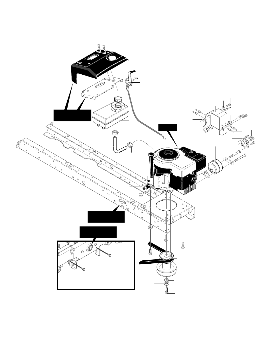 Repair parts code144s, Engine and control assembly | Hayter Mowers Heritage Tractor CODE144S User Manual | Page 38 / 52