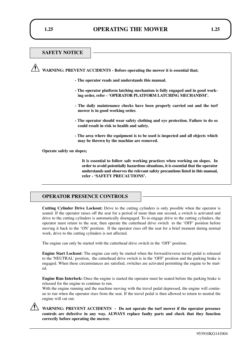 Operating the mower | Hayter Mowers T424 User Manual | Page 25 / 86