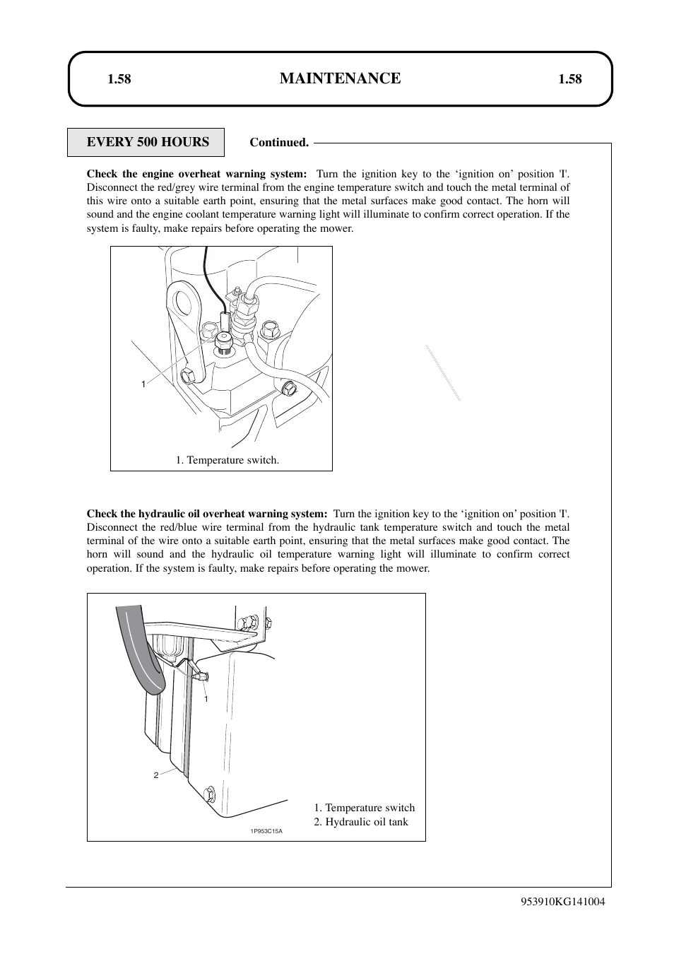 Maintenance | Hayter Mowers T424 User Manual | Page 58 / 86