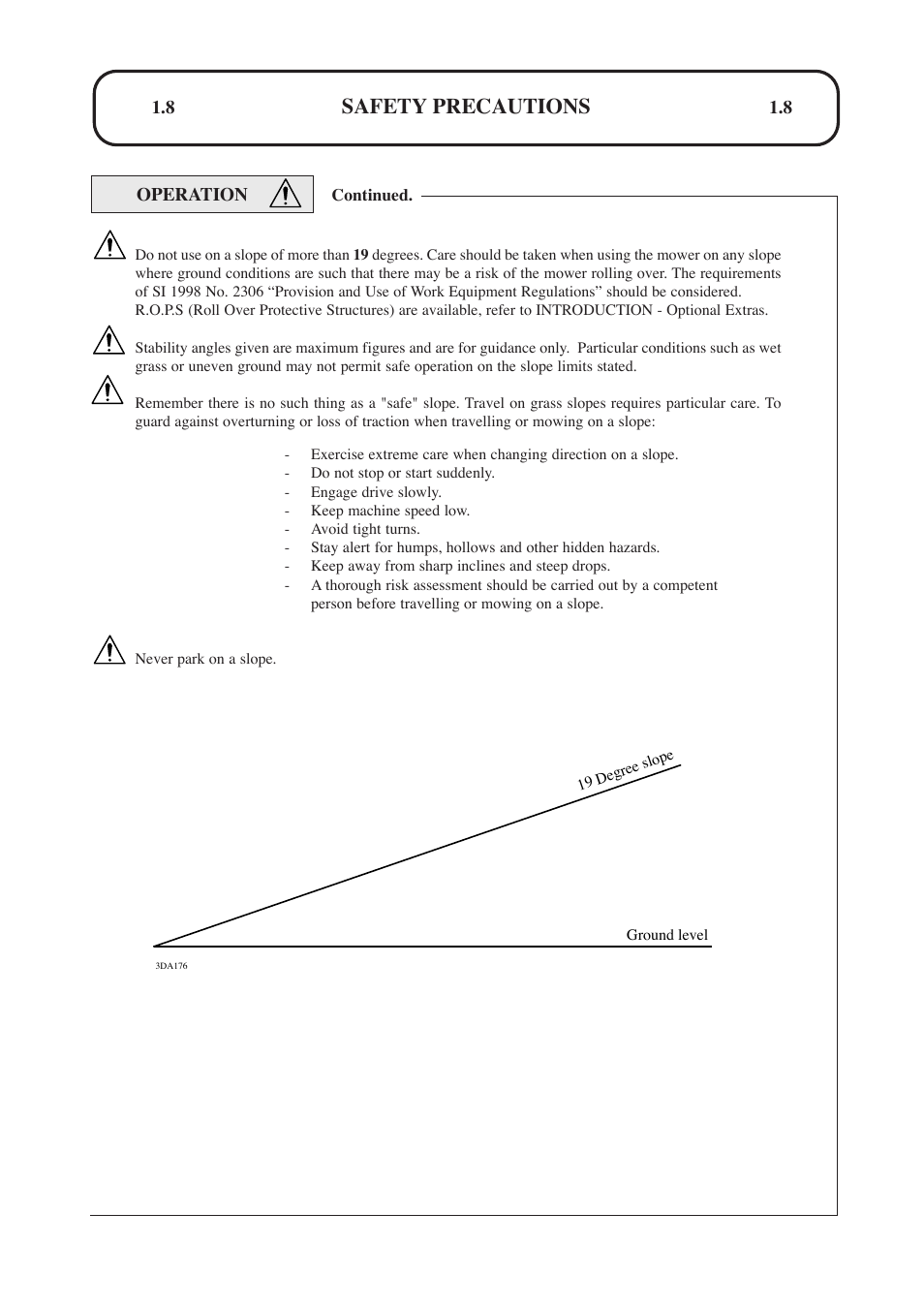 Safety precautions | Hayter Mowers T424 User Manual | Page 8 / 86