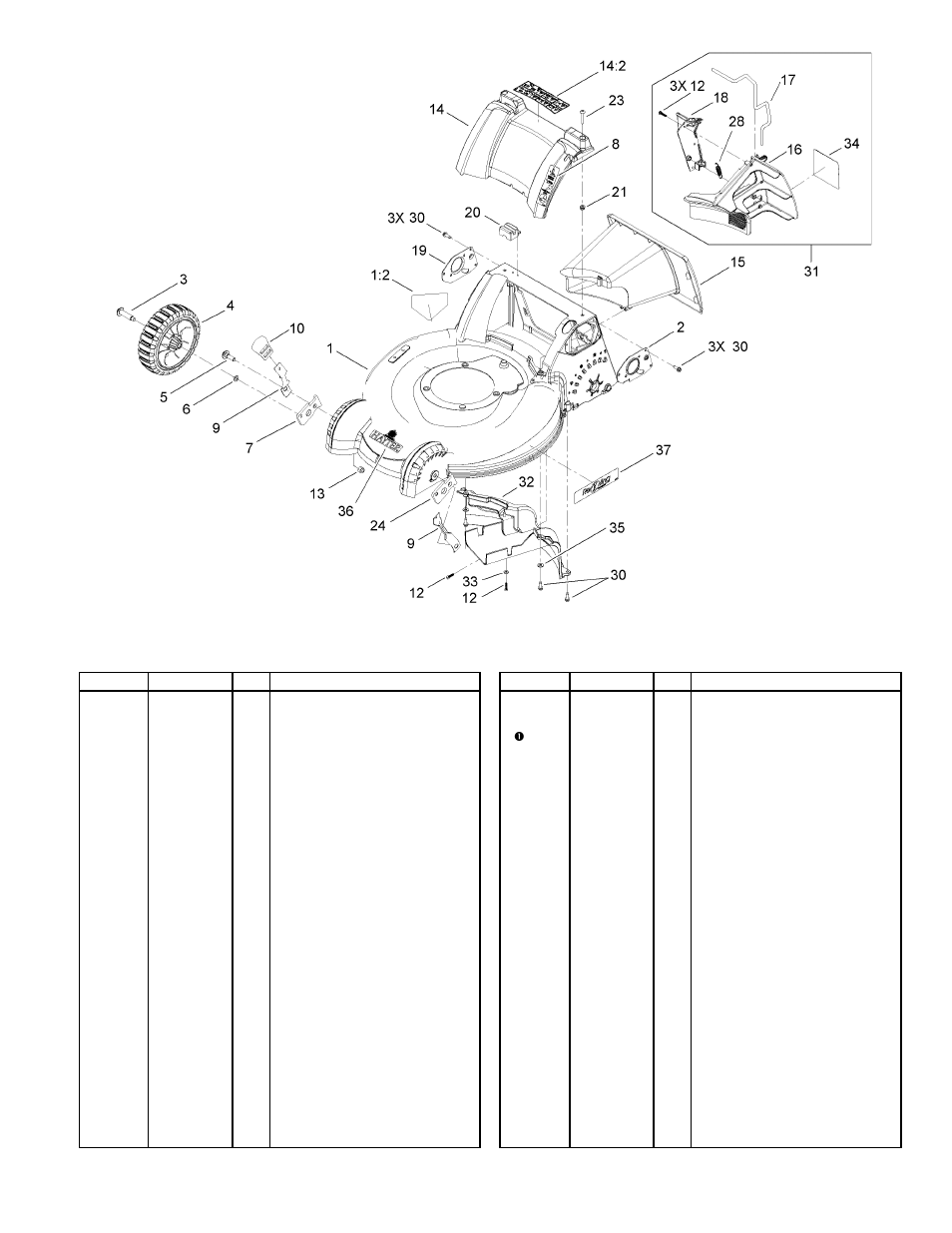 Housing component assembly | Hayter Mowers R53A User Manual | Page 3 / 12