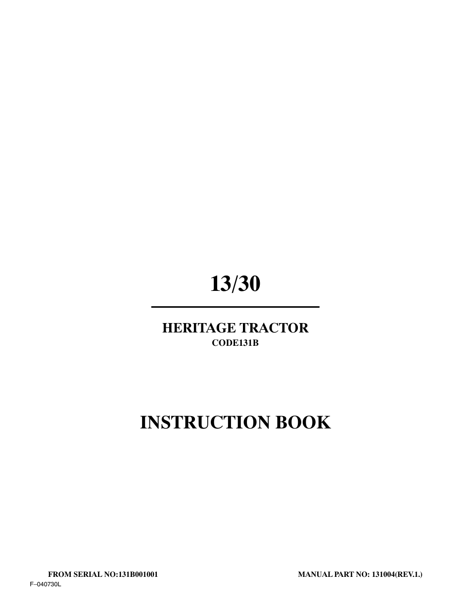 Hayter Mowers Heritige Tractor CODE131B User Manual | 40 pages