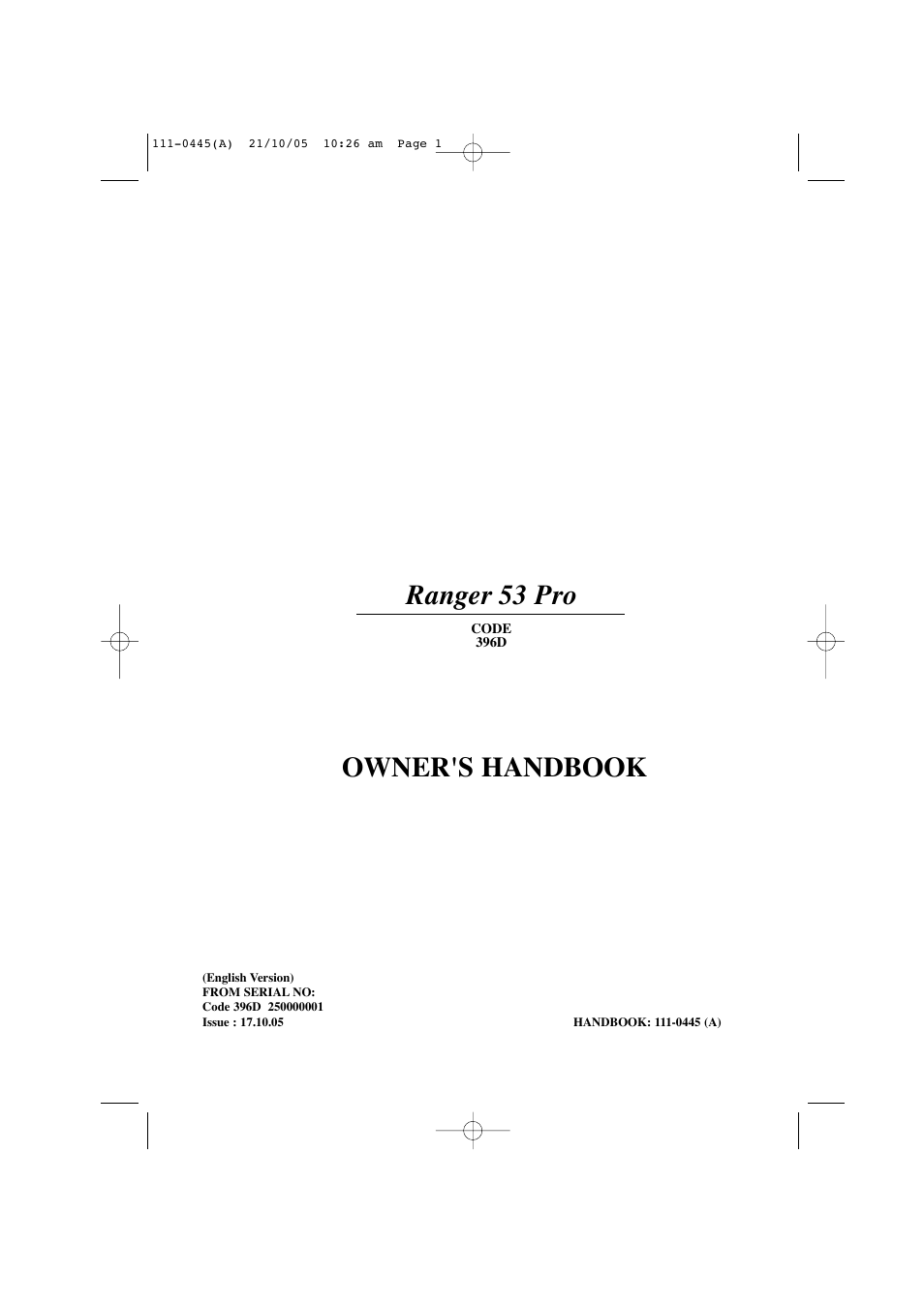 Hayter Mowers Ranger 53 Pro 396D User Manual | 44 pages