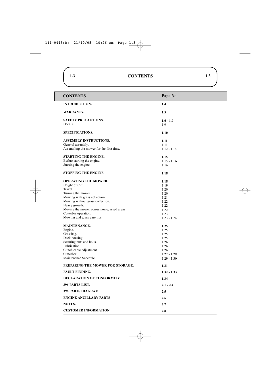 Hayter Mowers Ranger 53 Pro 396D User Manual | Page 5 / 44