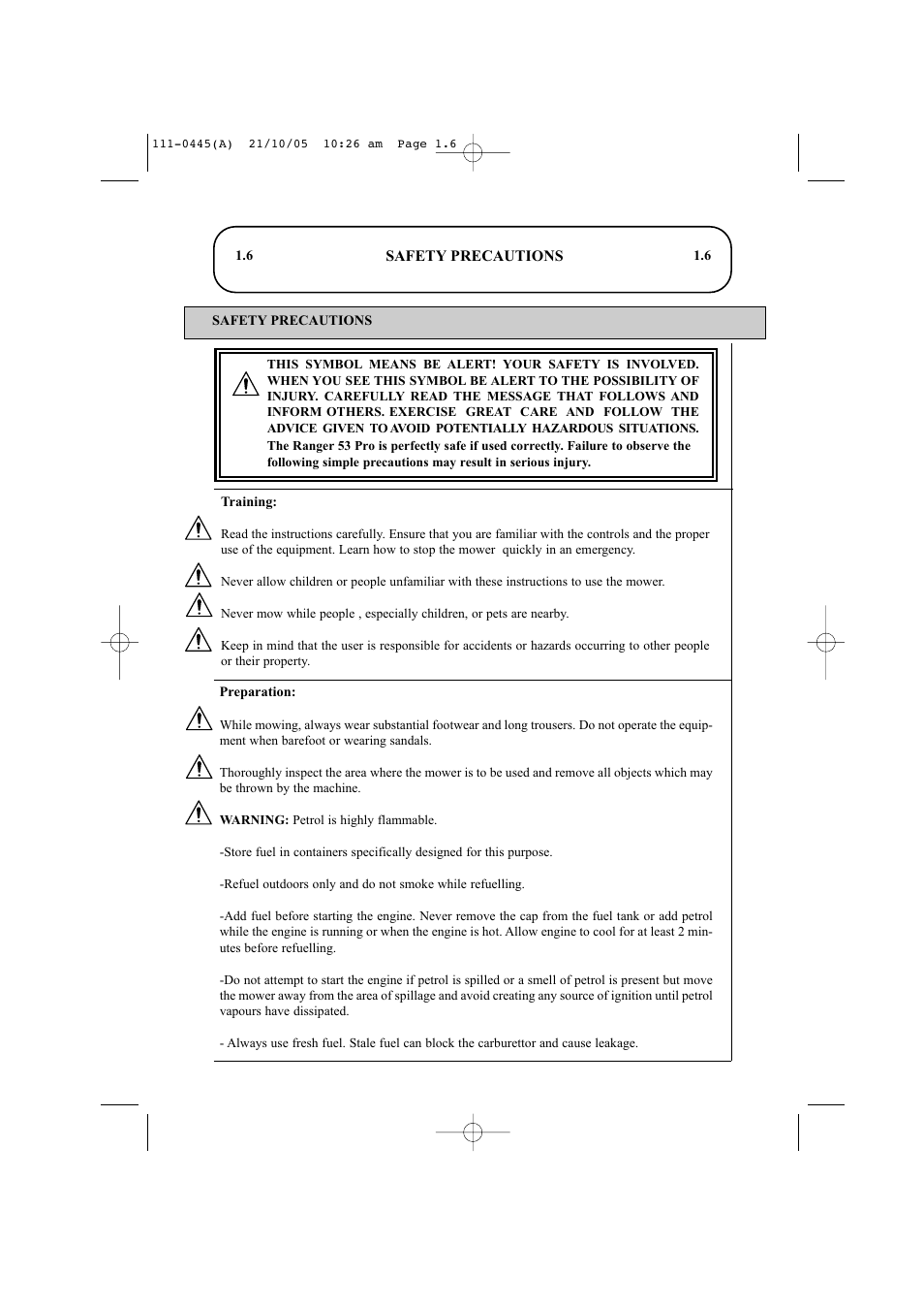 Hayter Mowers Ranger 53 Pro 396D User Manual | Page 8 / 44