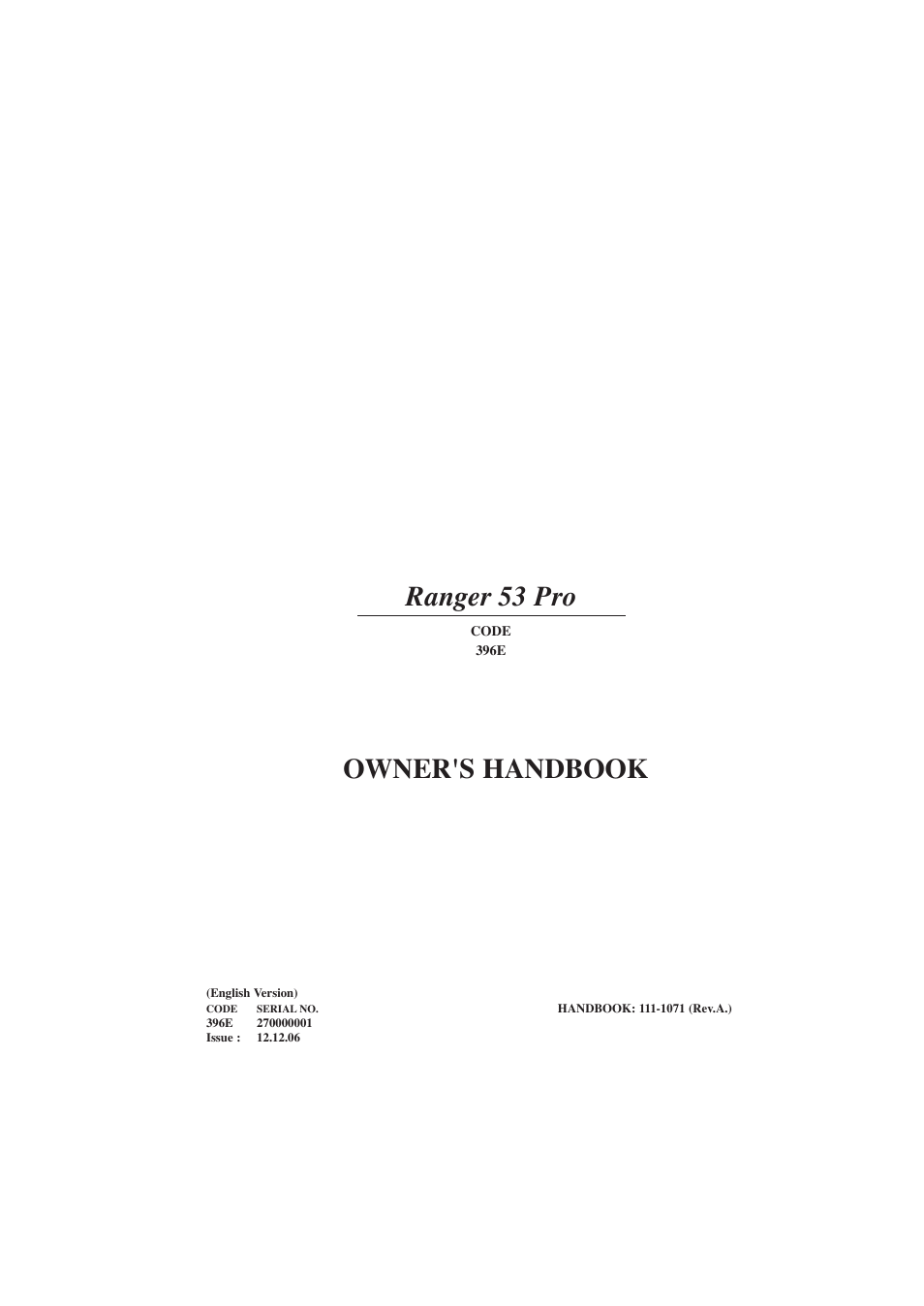 Hayter Mowers RANGER 53 PRO 396E User Manual | 40 pages