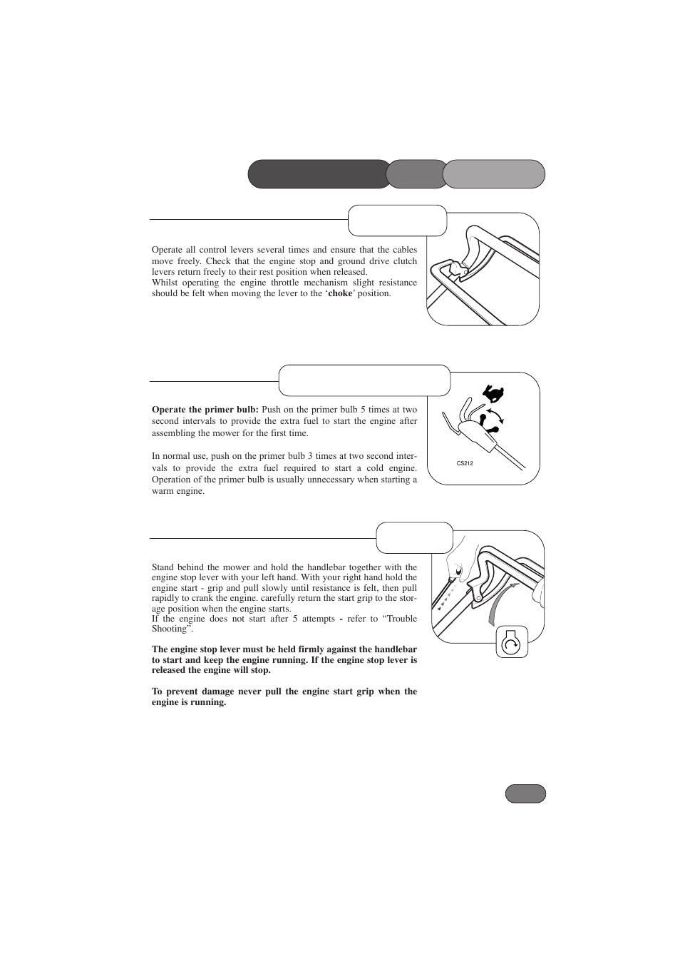 Controls, Starting - step 1 operating the mower step 2 | Hayter Mowers RANGER 53 PRO 396E User Manual | Page 15 / 40
