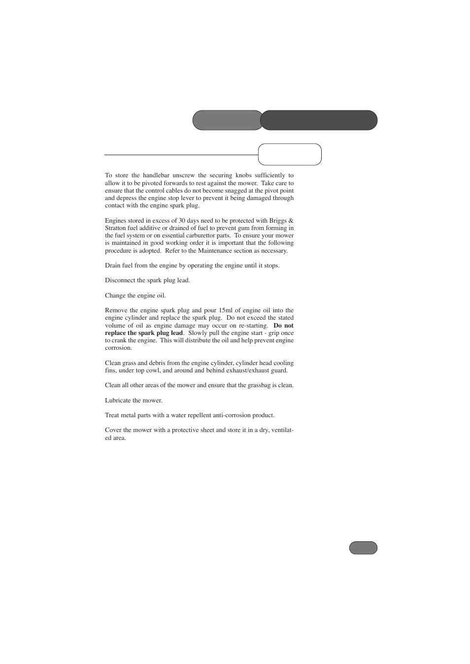Mower maintenance storage | Hayter Mowers RANGER 53 PRO 396E User Manual | Page 29 / 40