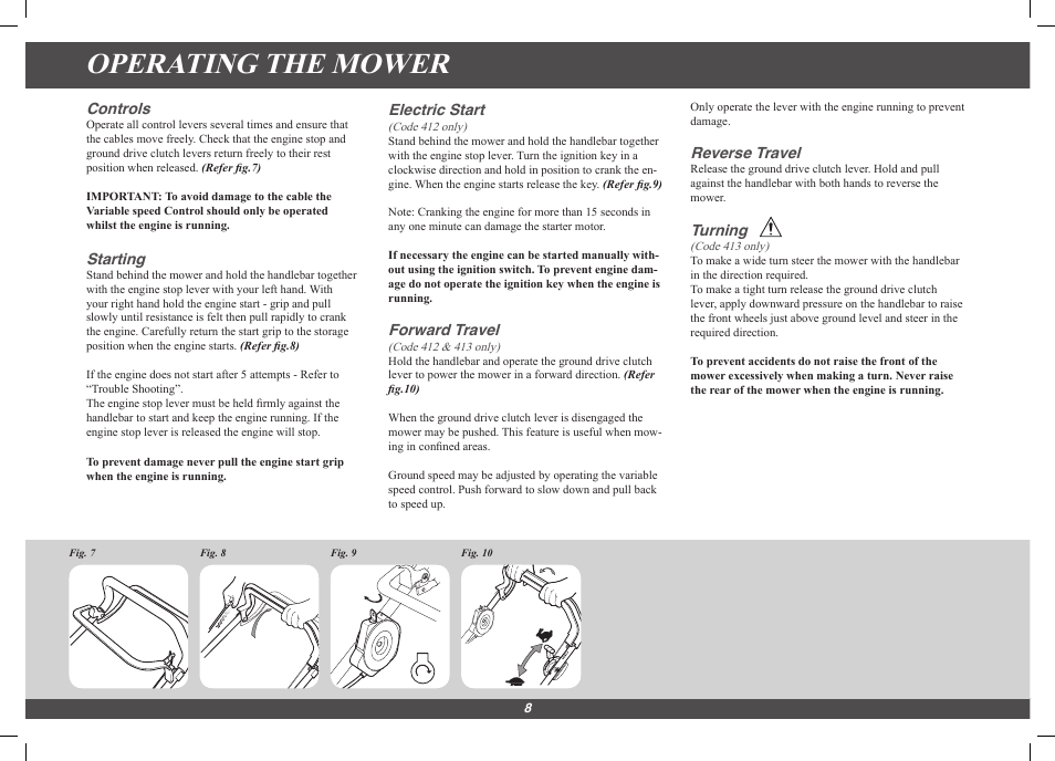 Operating the mower | Hayter Mowers Harrier 41 4113G User Manual | Page 8 / 20