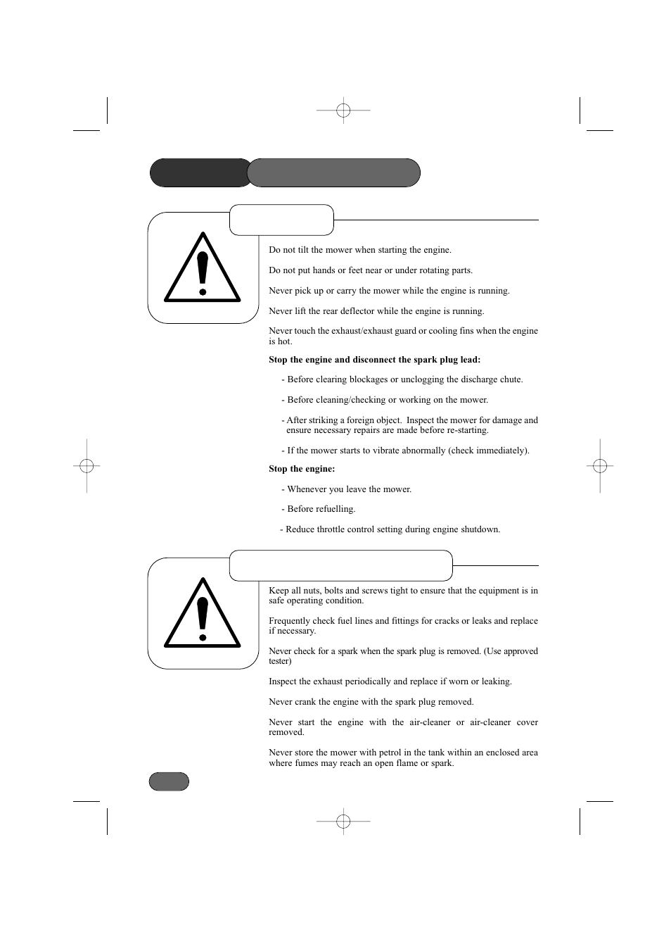 Safety precautions, Operation maintenance & storage | Hayter Mowers Hayterette 005A User Manual | Page 10 / 36