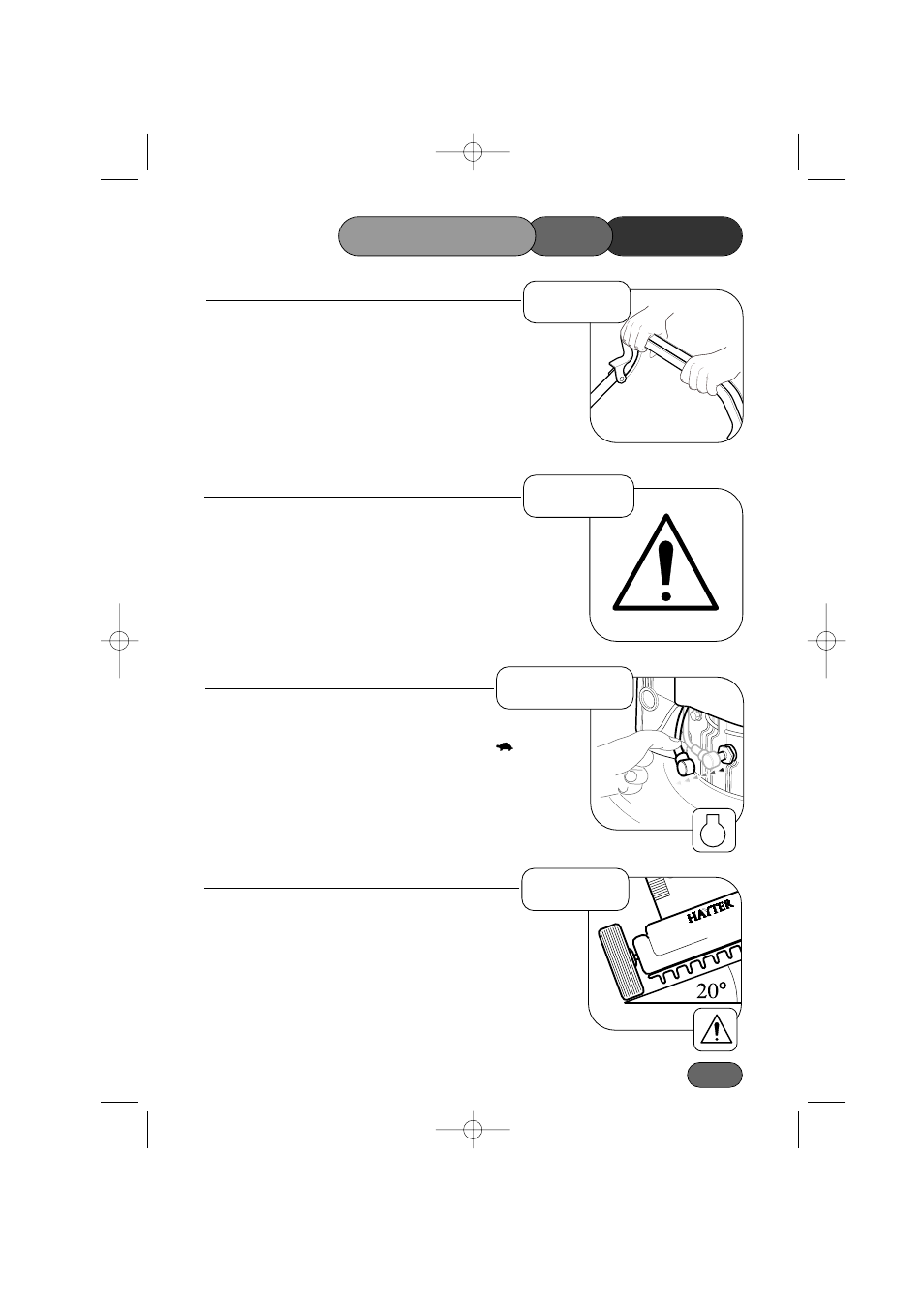 Turning operating the mower stopping, Slopes travel | Hayter Mowers Hayterette 005A User Manual | Page 15 / 36