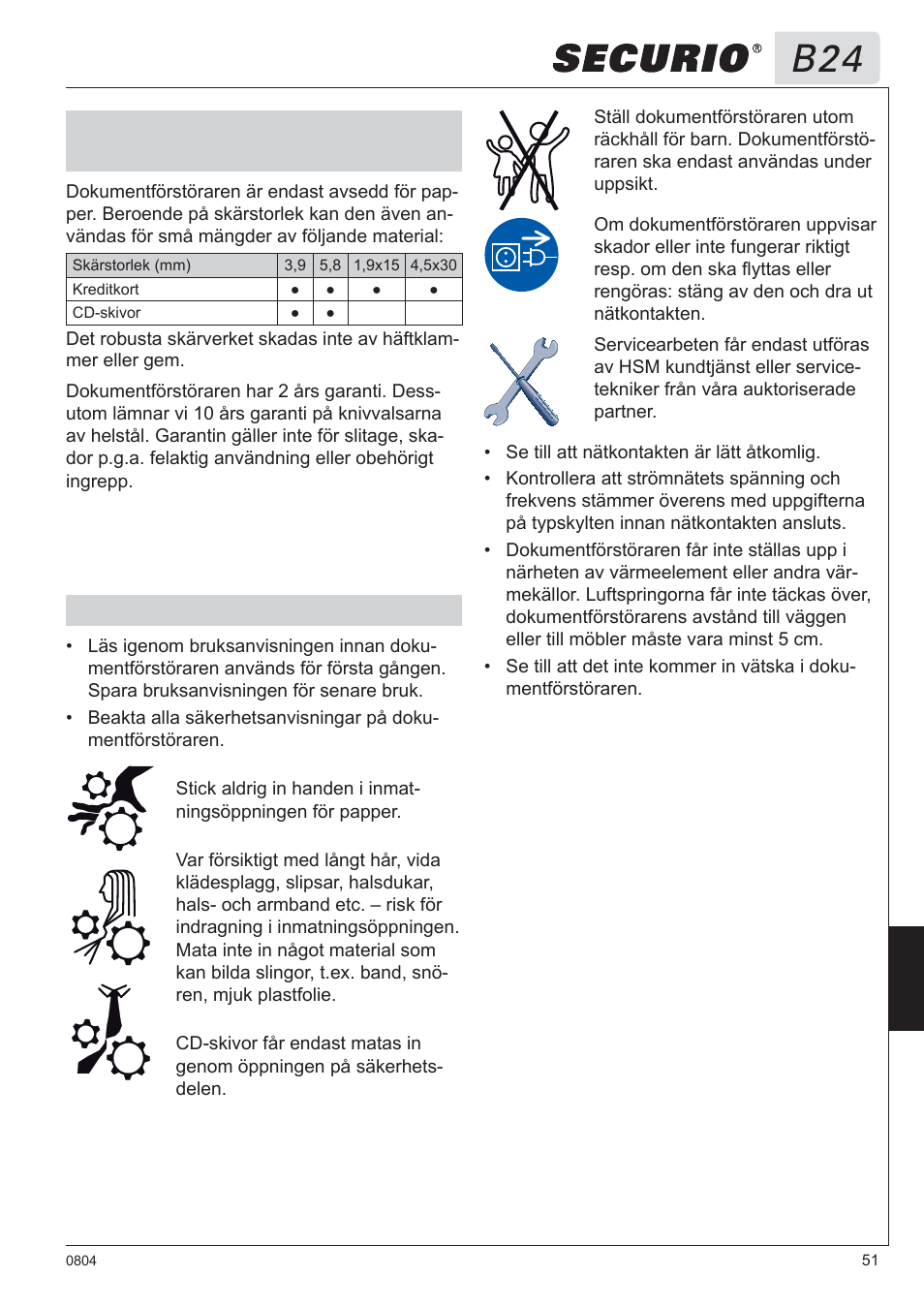 HSM Securio B24 User Manual | Page 51 / 67