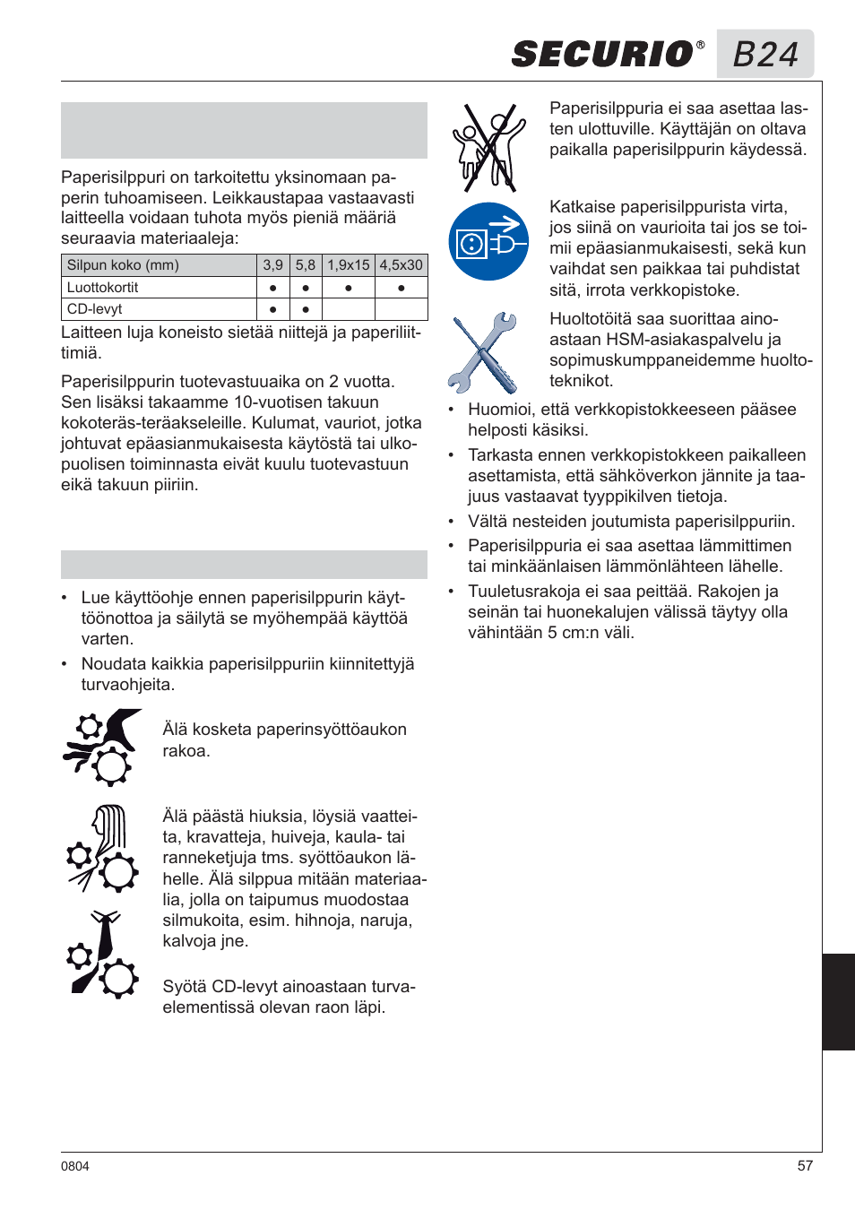 HSM Securio B24 User Manual | Page 57 / 67