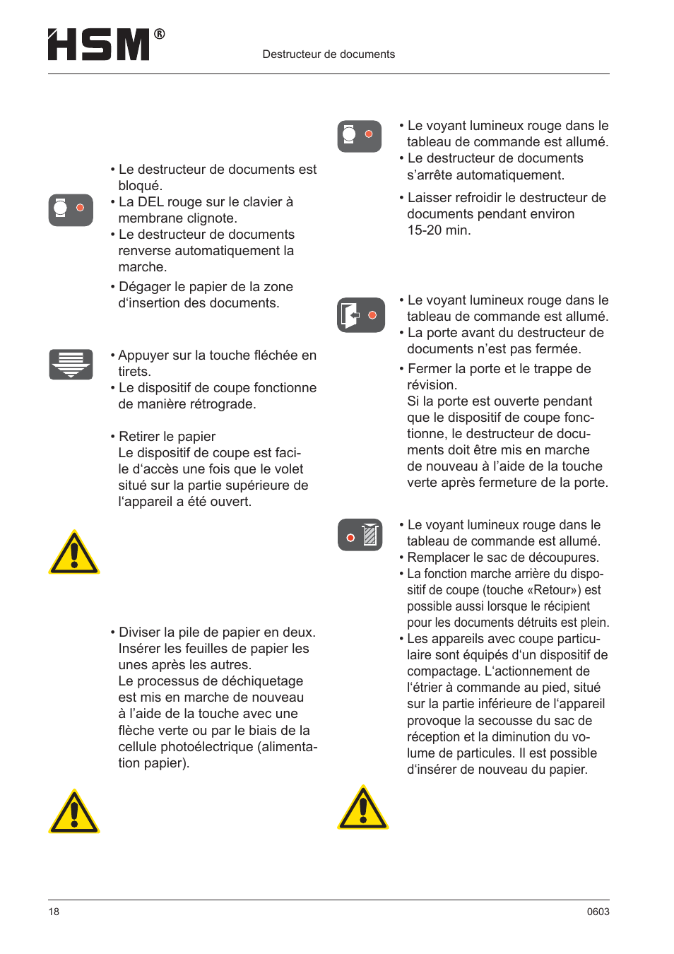 Maintenance et entretien | HSM 411.2 User Manual | Page 18 / 63