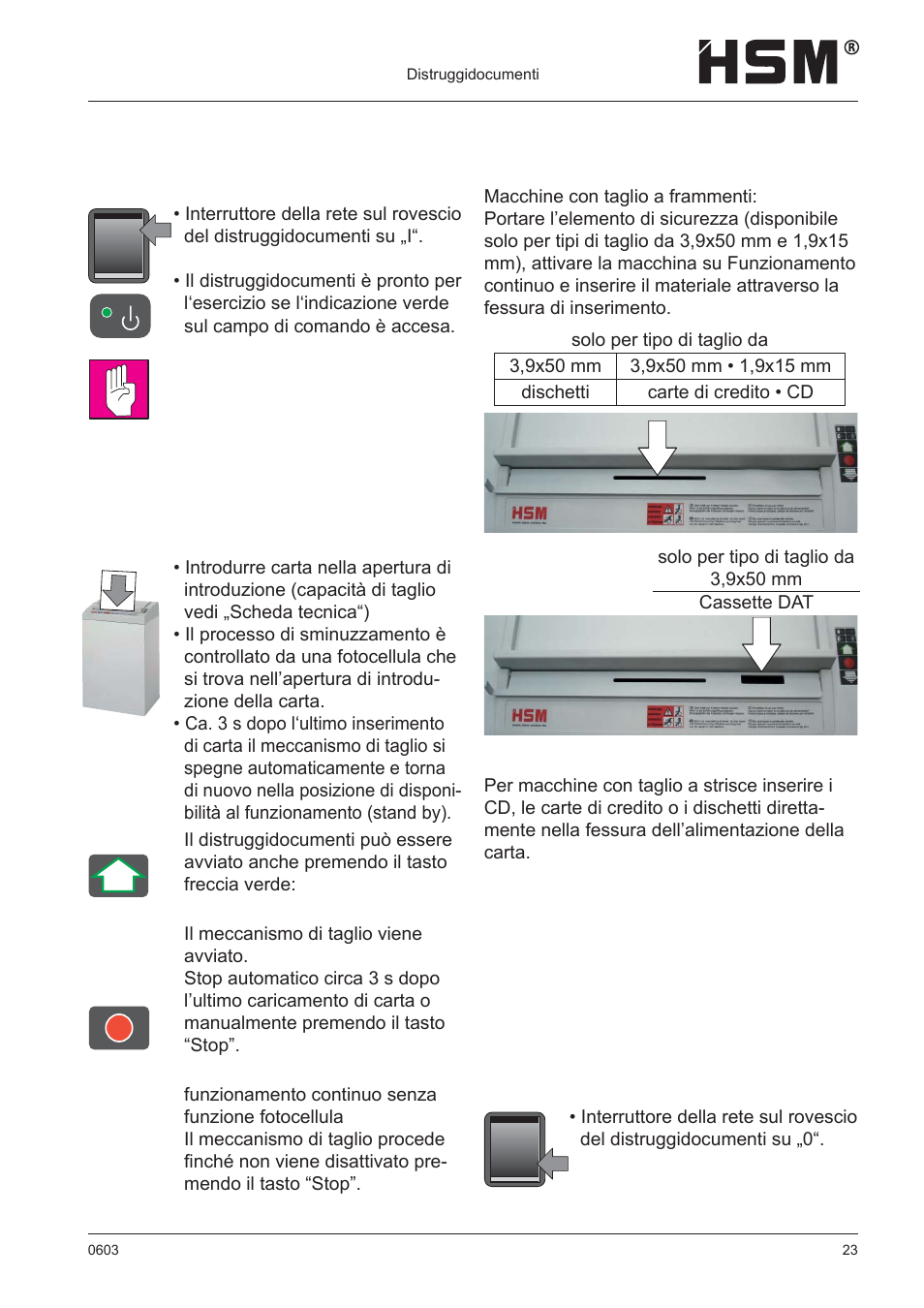 Messa in esercizio | HSM 411.2 User Manual | Page 23 / 63