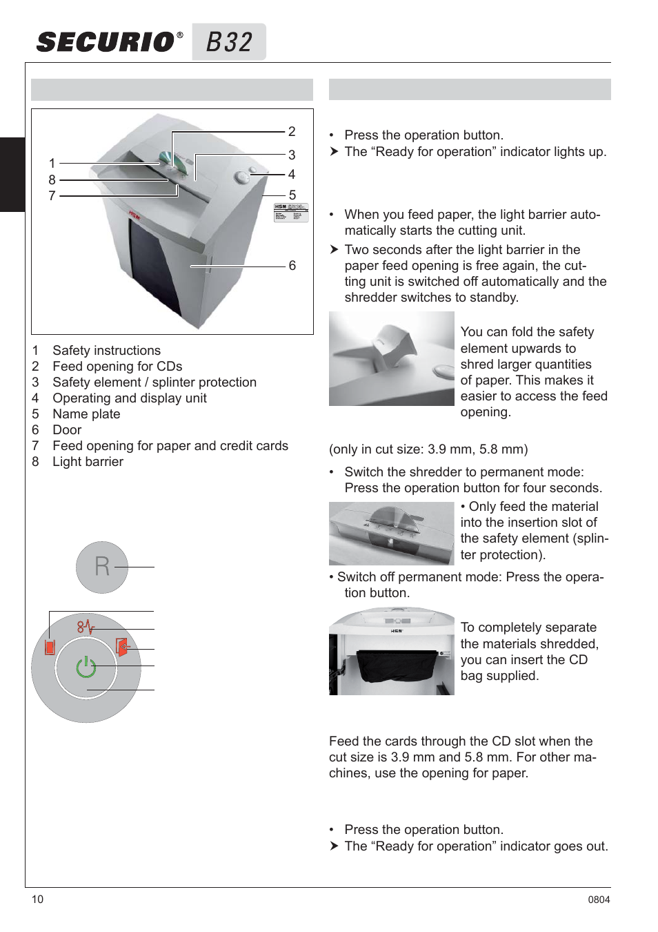 4 operation | HSM Securio B32 User Manual | Page 10 / 67