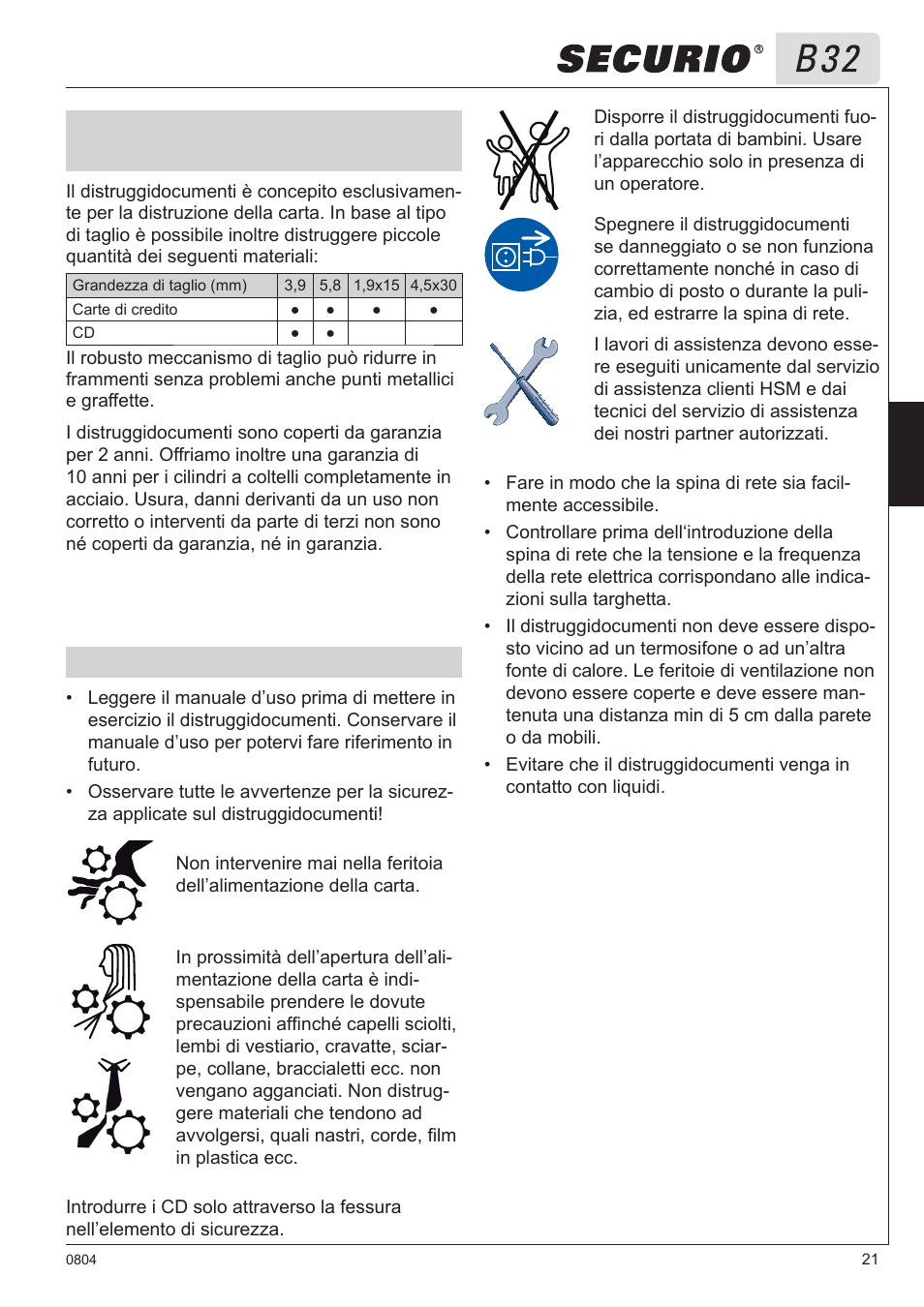 HSM Securio B32 User Manual | Page 21 / 67