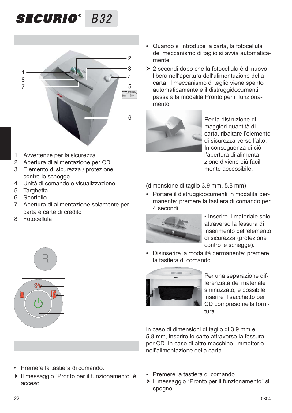 4 comando | HSM Securio B32 User Manual | Page 22 / 67