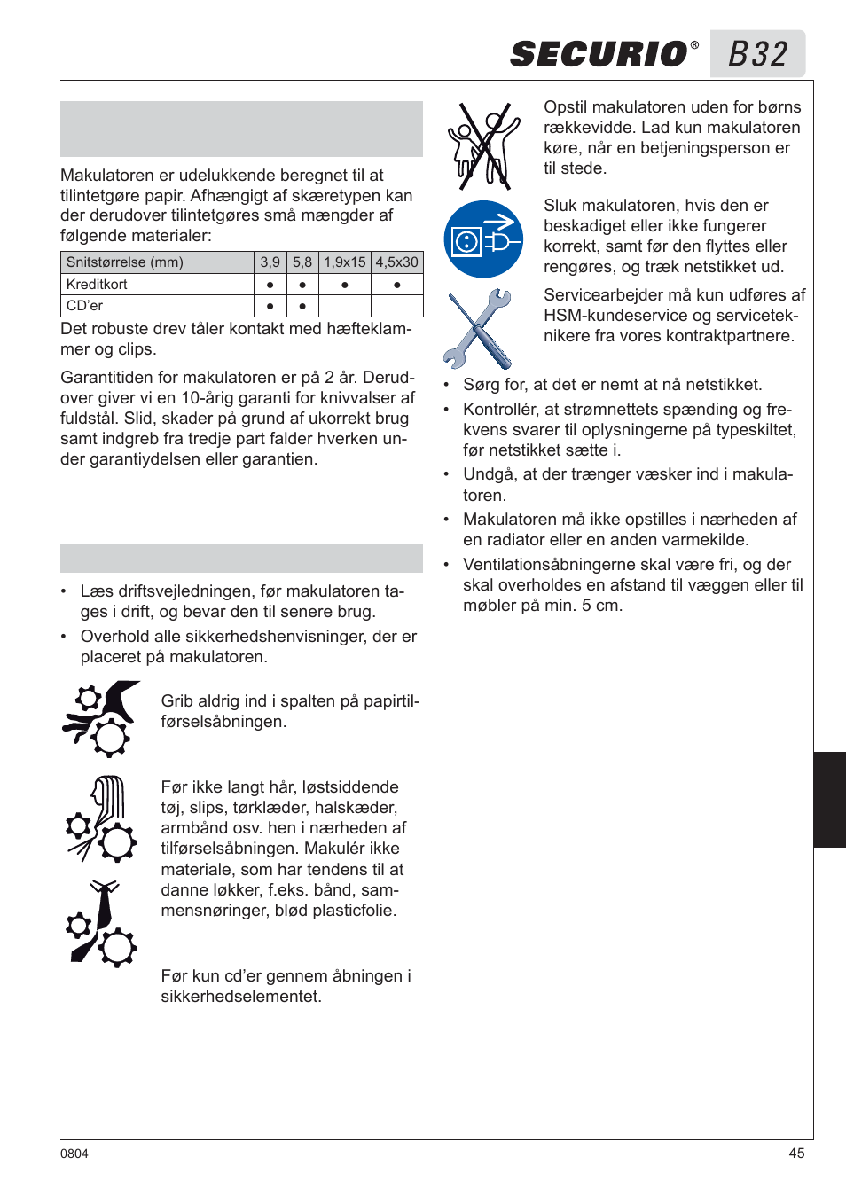 HSM Securio B32 User Manual | Page 45 / 67