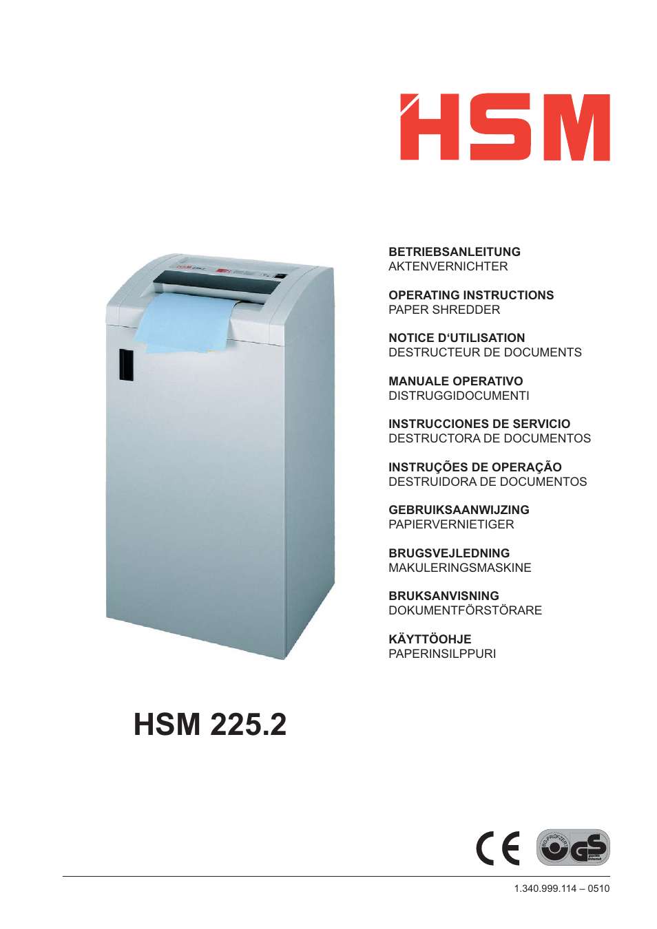 HSM 225.2 User Manual | 6 pages