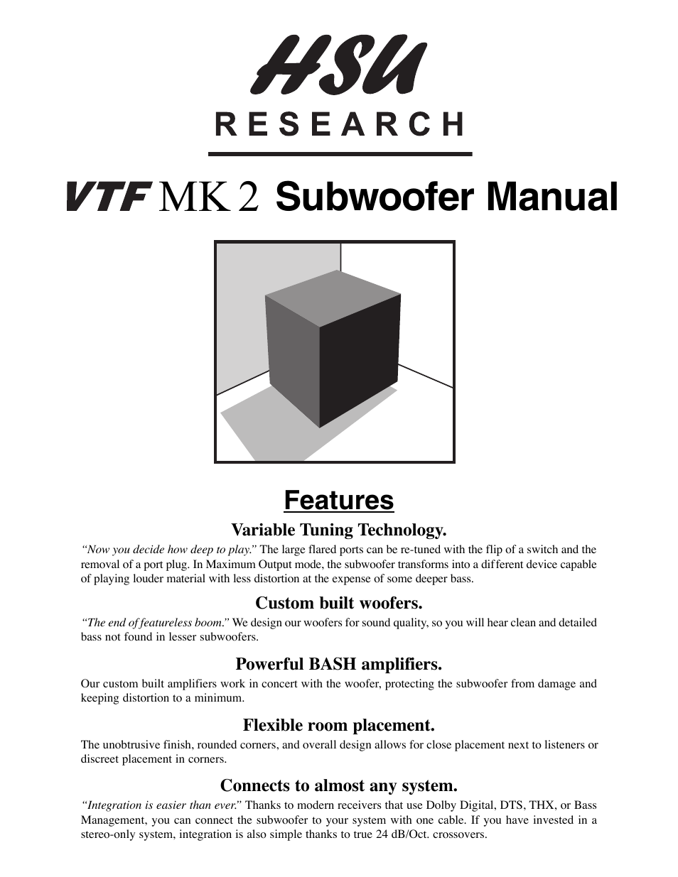 Hsu Research VTF-2 User Manual | 12 pages