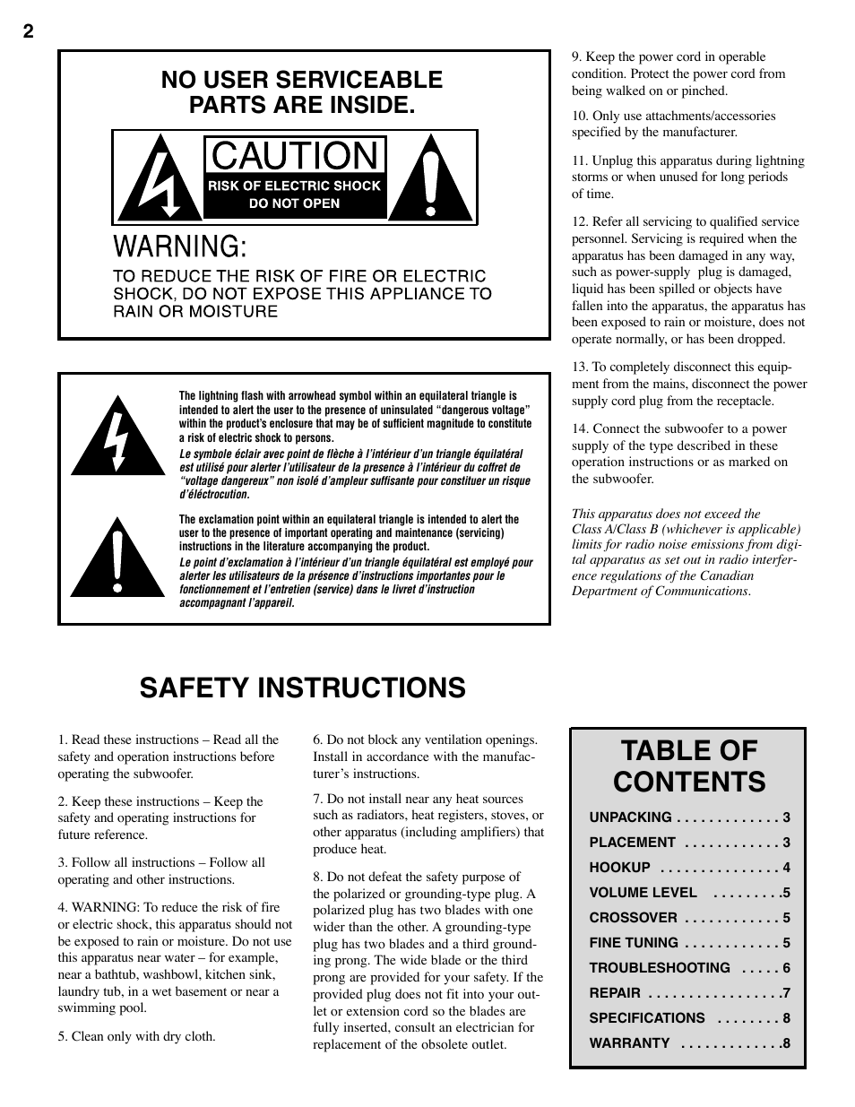 Hsu Research Subwoofer STF User Manual | Page 2 / 8