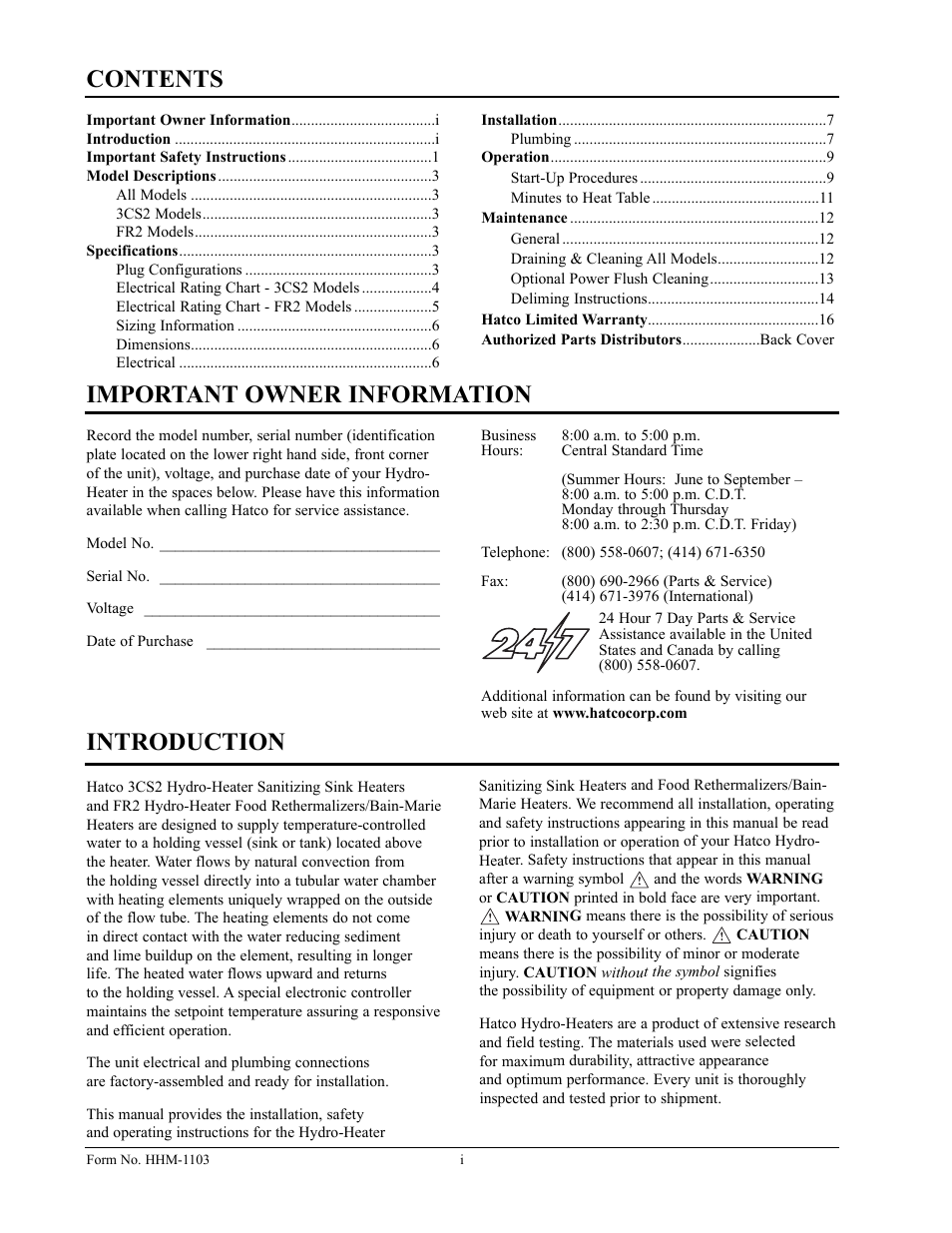 Hatco Sanitizing Sink Heaters Food Rethermalizers/Bain-Marie Heaters Hatco 3CS2 User Manual | Page 2 / 20