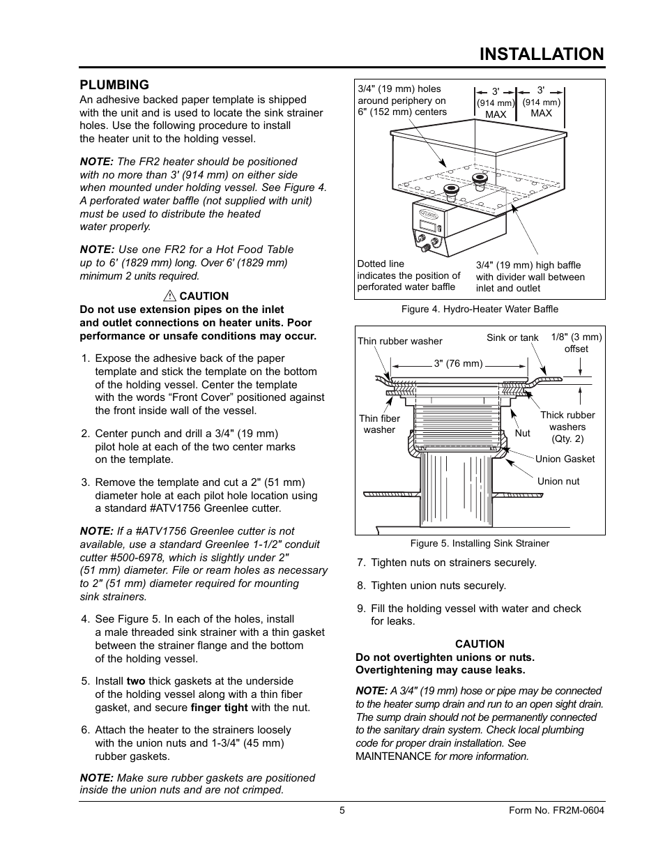 Installation | Hatco FR2 Series User Manual | Page 7 / 16