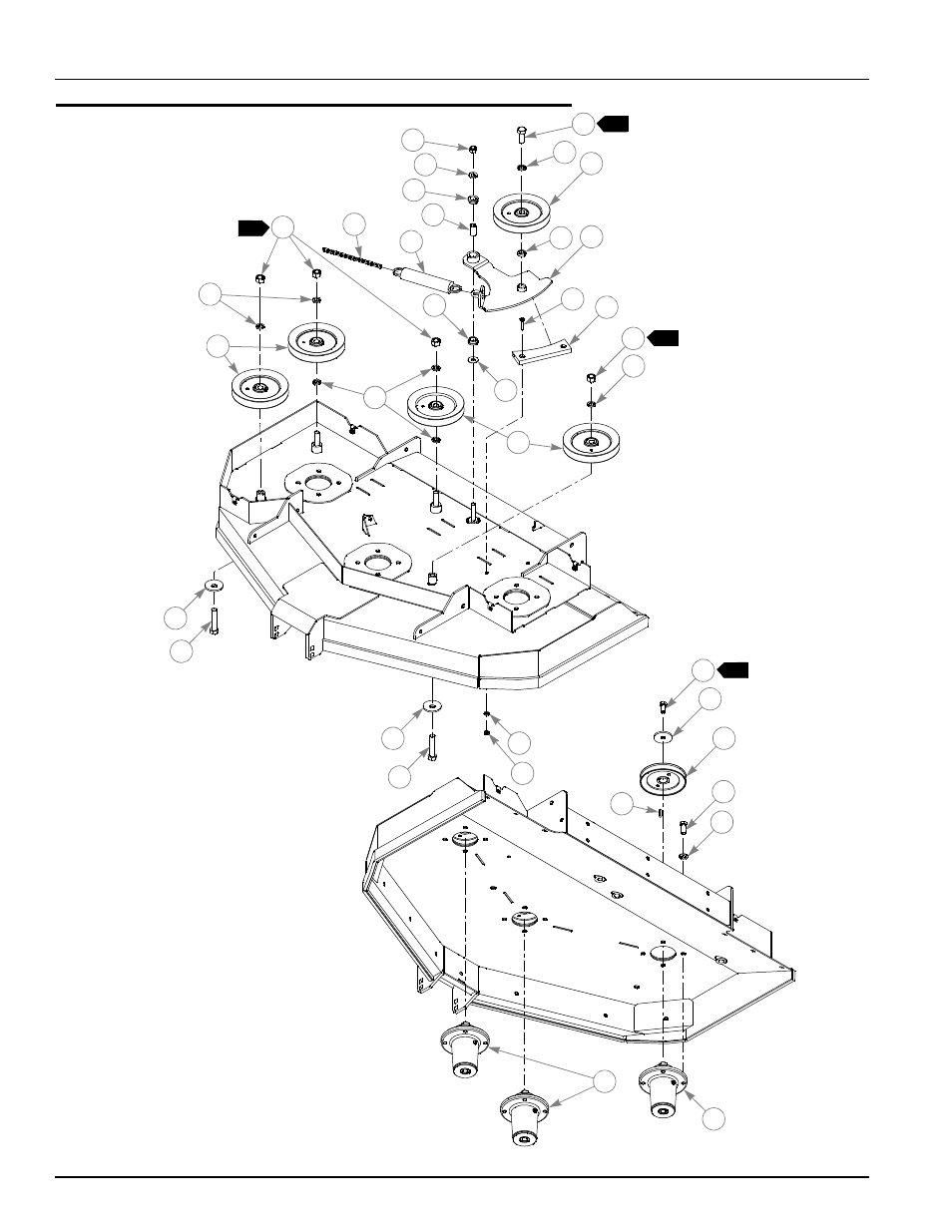 54" rd pulleys & spindles, 54" rear discharge pulleys & spindles -22, 54" rear discharge pulleys & spindles | Hustler Turf Automobile Accessories User Manual | Page 86 / 124