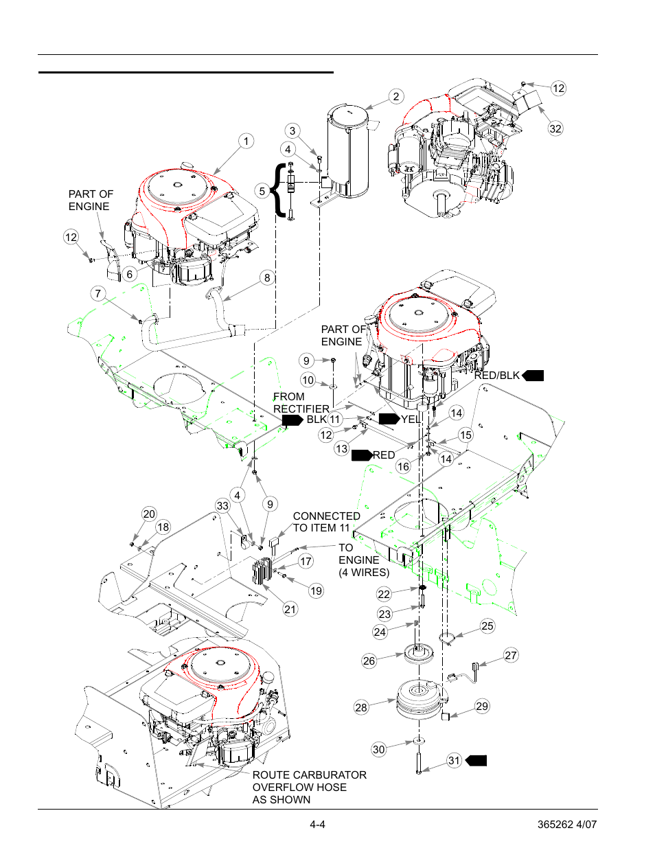 Honda 16 hp engine installation, Honda 16 hp engine installation -4, Honda16 hp engine installation -4 | Hustler Turf Lawn Mower User Manual | Page 26 / 99