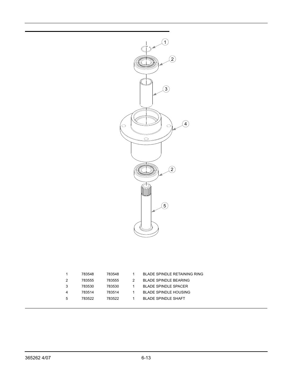 Blade spindle assembly breakdown, Blade spindle assembly breakdown -13 | Hustler Turf Lawn Mower User Manual | Page 65 / 99