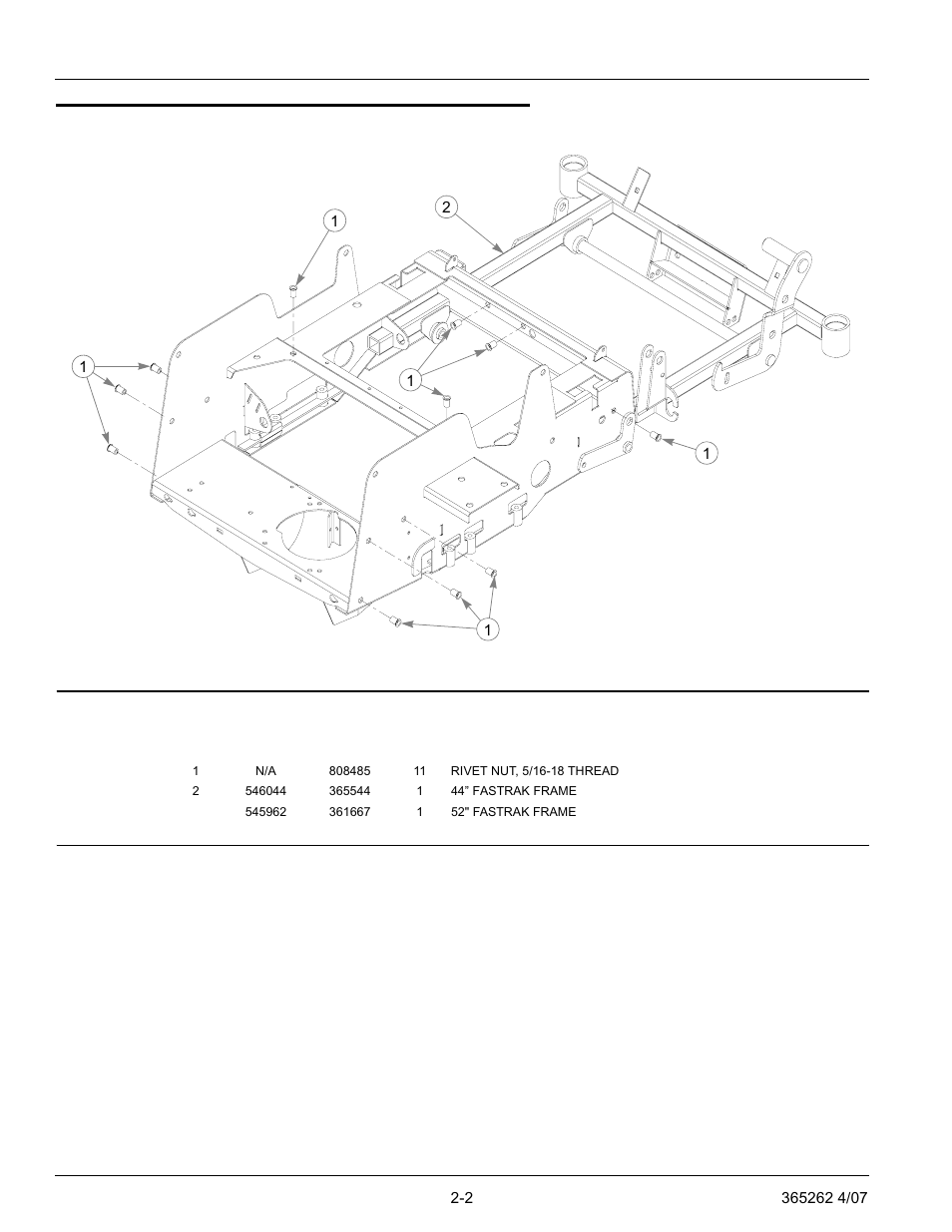Tractor frame rivet nut installation, Tractor frame rivet nut installation -2 | Hustler Turf Lawn Mower User Manual | Page 8 / 99
