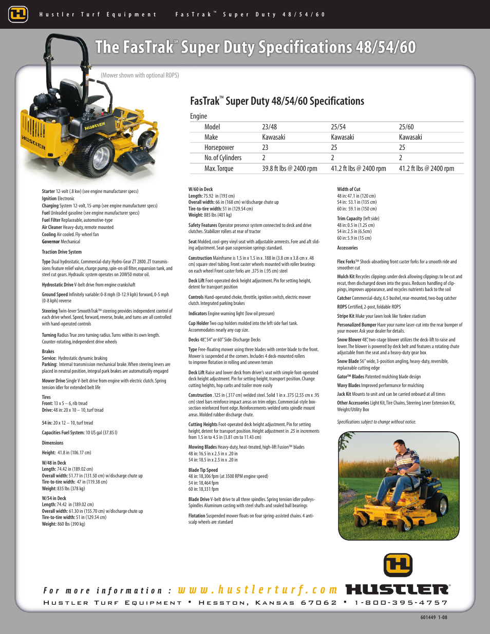 Fastrak | Hustler Turf Fastrak Sper Duty 60 User Manual | Page 2 / 2